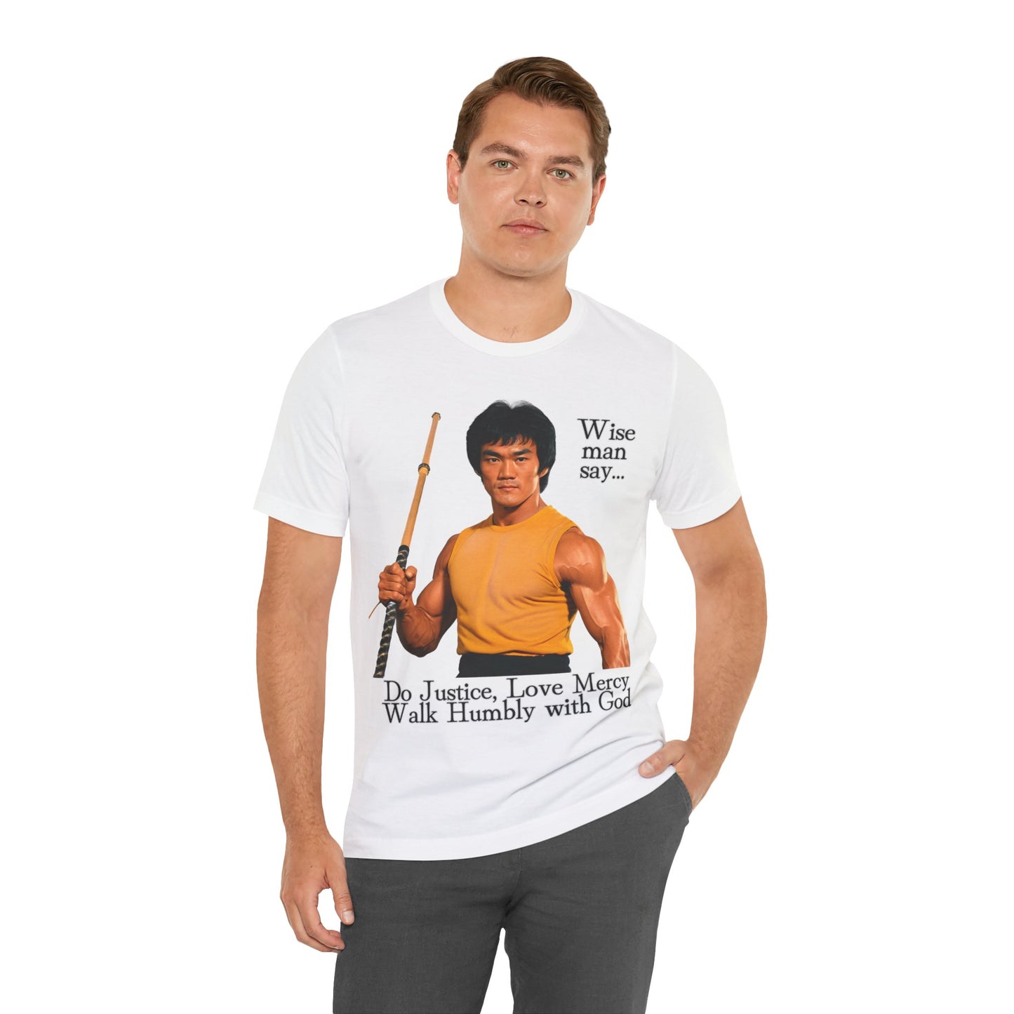 "Bruce Lee Wisdom T-Shirt | Do Justice, Love Mercy - Micah 6:8 Christian Apparel by The Holy Fight"