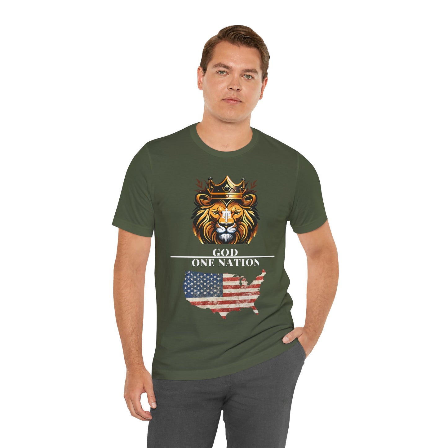 "One Nation Under God Christian T-Shirt – Patriotic Faith and Strength in Unity Apparel by The Holy Fight