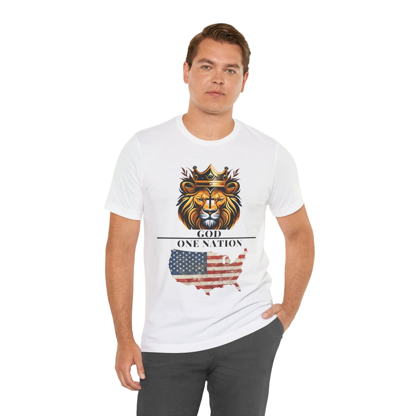 "One Nation Under God Christian T-Shirt – Patriotic Faith and Strength in Unity Apparel by The Holy Fight