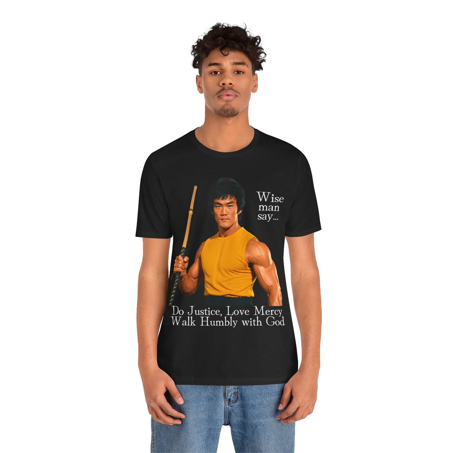 "Bruce Lee Wisdom T-Shirt | Do Justice, Love Mercy - Micah 6:8 Christian Apparel by The Holy Fight"