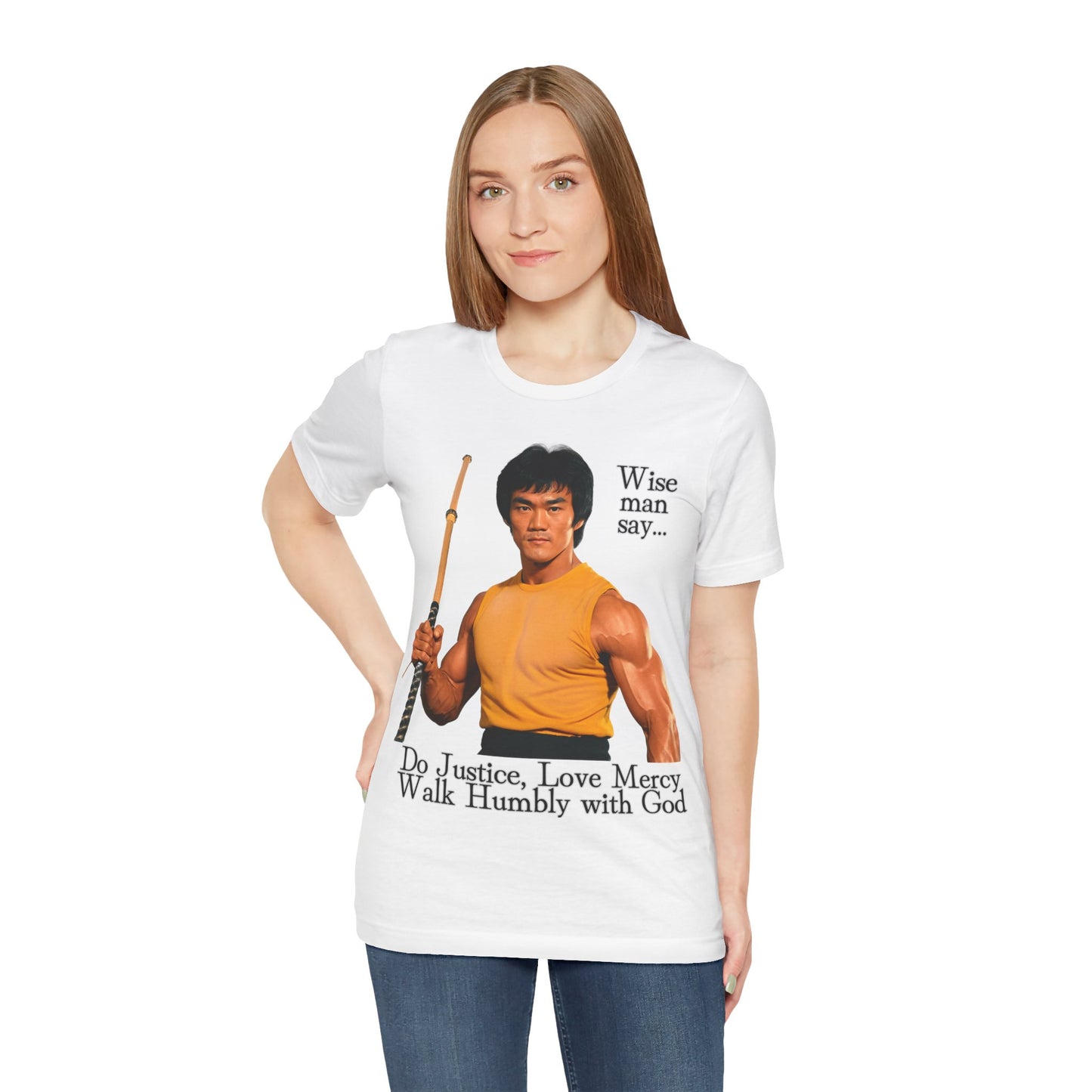 "Bruce Lee Wisdom T-Shirt | Do Justice, Love Mercy - Micah 6:8 Christian Apparel by The Holy Fight"