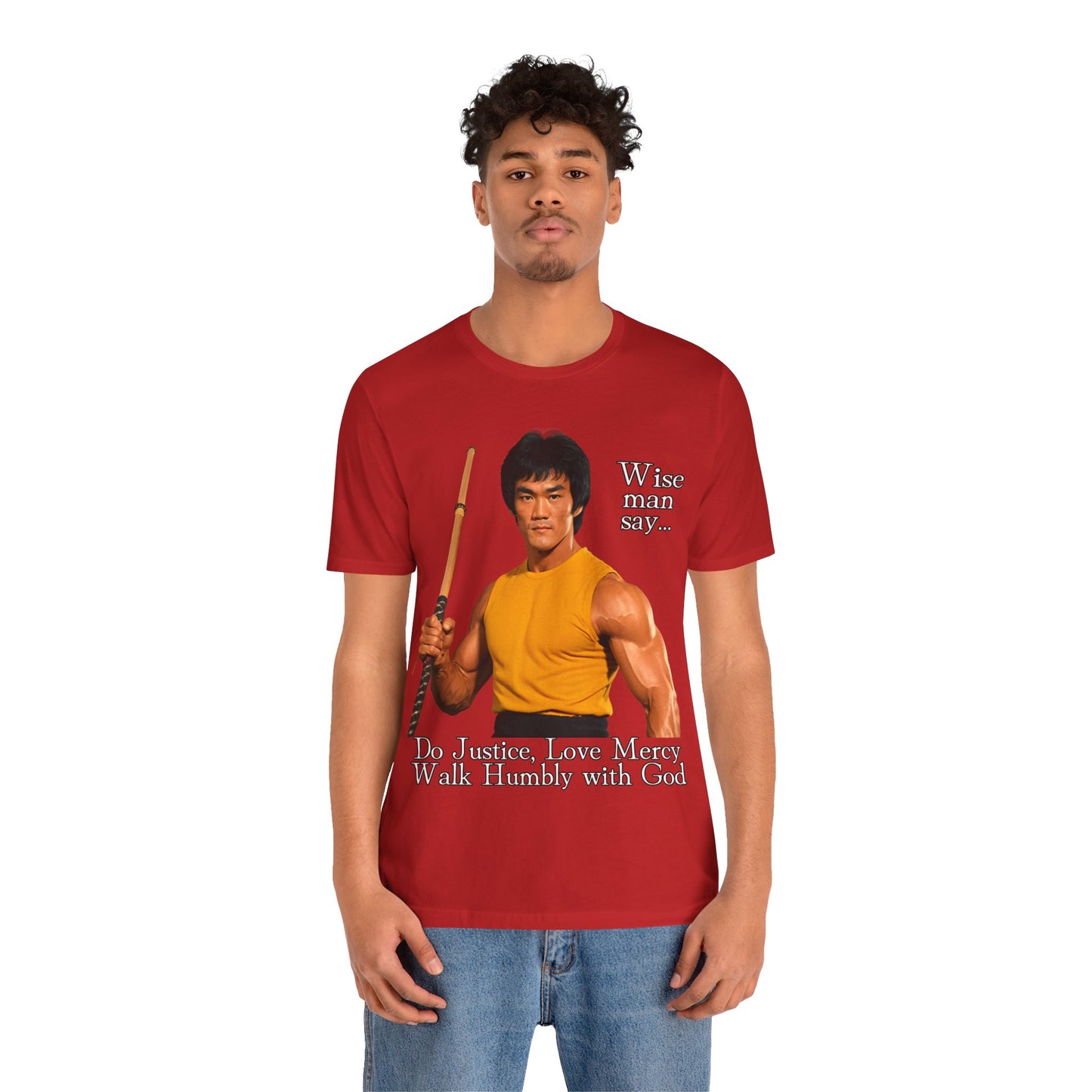 "Bruce Lee Wisdom T-Shirt | Do Justice, Love Mercy - Micah 6:8 Christian Apparel by The Holy Fight"
