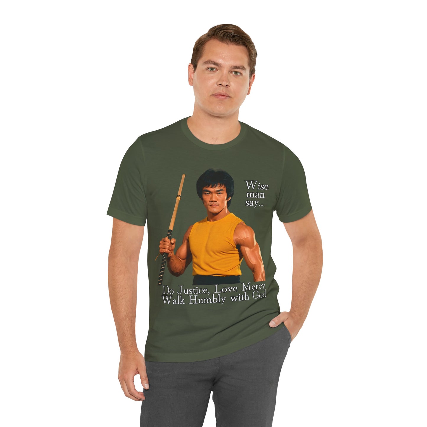 "Bruce Lee Wisdom T-Shirt | Do Justice, Love Mercy - Micah 6:8 Christian Apparel by The Holy Fight"