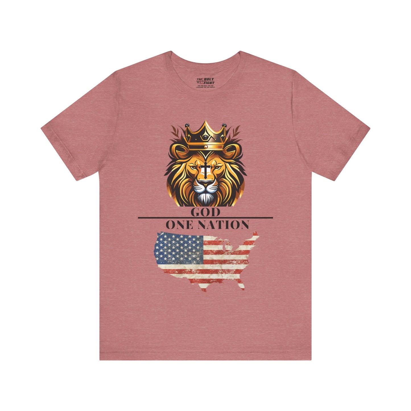 "One Nation Under God Christian T-Shirt – Patriotic Faith and Strength in Unity Apparel by The Holy Fight