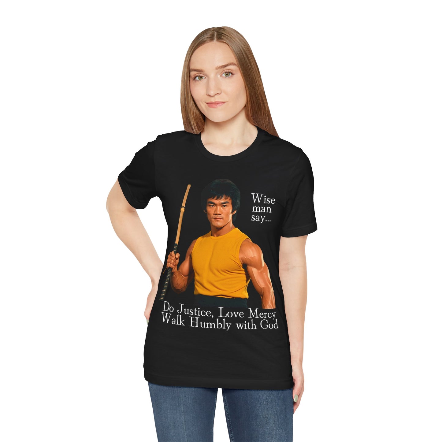 "Bruce Lee Wisdom T-Shirt | Do Justice, Love Mercy - Micah 6:8 Christian Apparel by The Holy Fight"