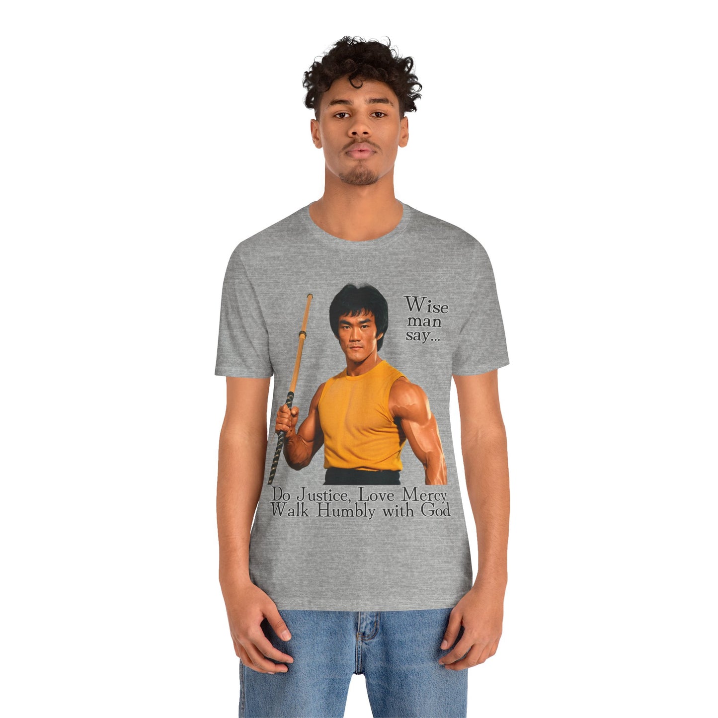 "Bruce Lee Wisdom T-Shirt | Do Justice, Love Mercy - Micah 6:8 Christian Apparel by The Holy Fight"