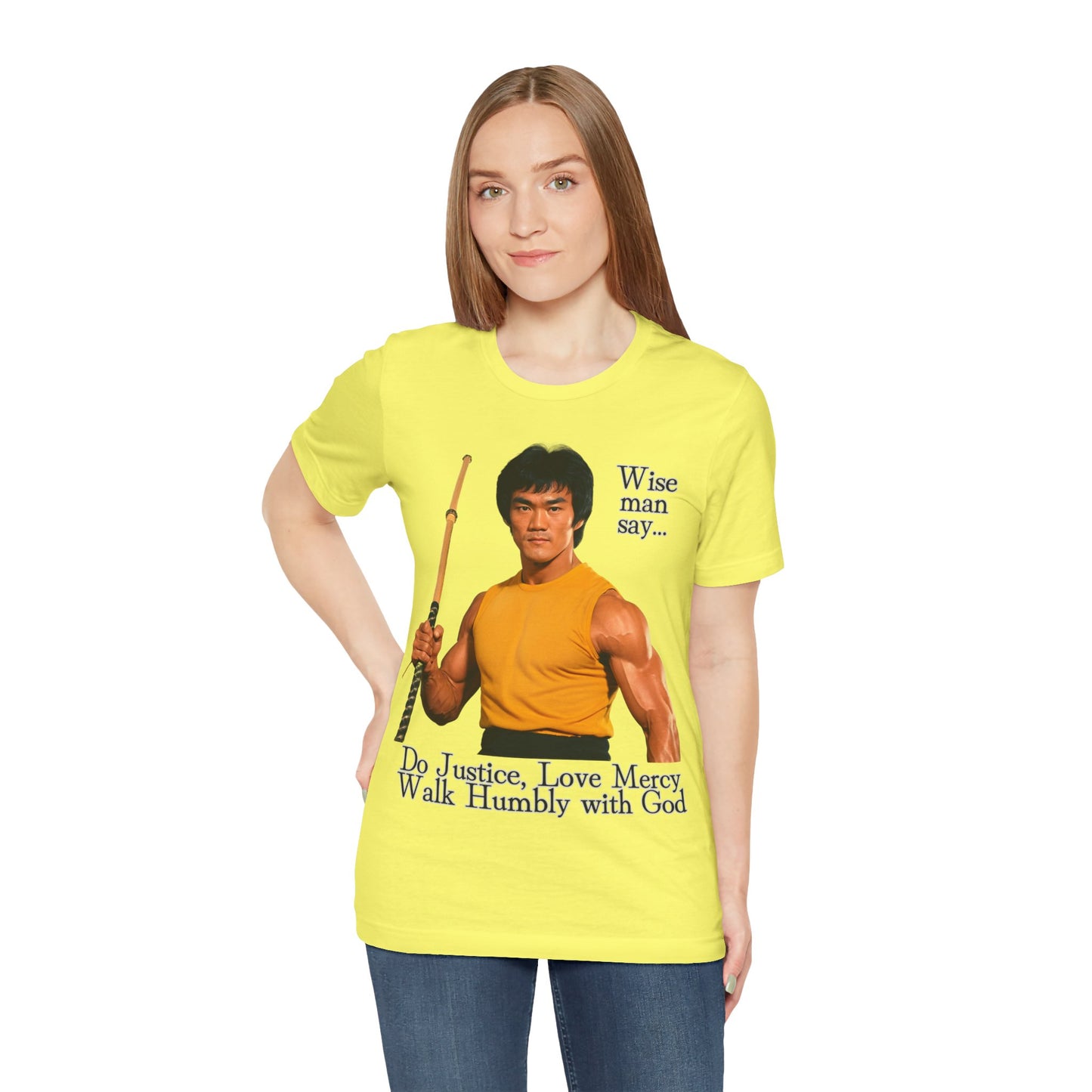 "Bruce Lee Wisdom T-Shirt | Do Justice, Love Mercy - Micah 6:8 Christian Apparel by The Holy Fight"