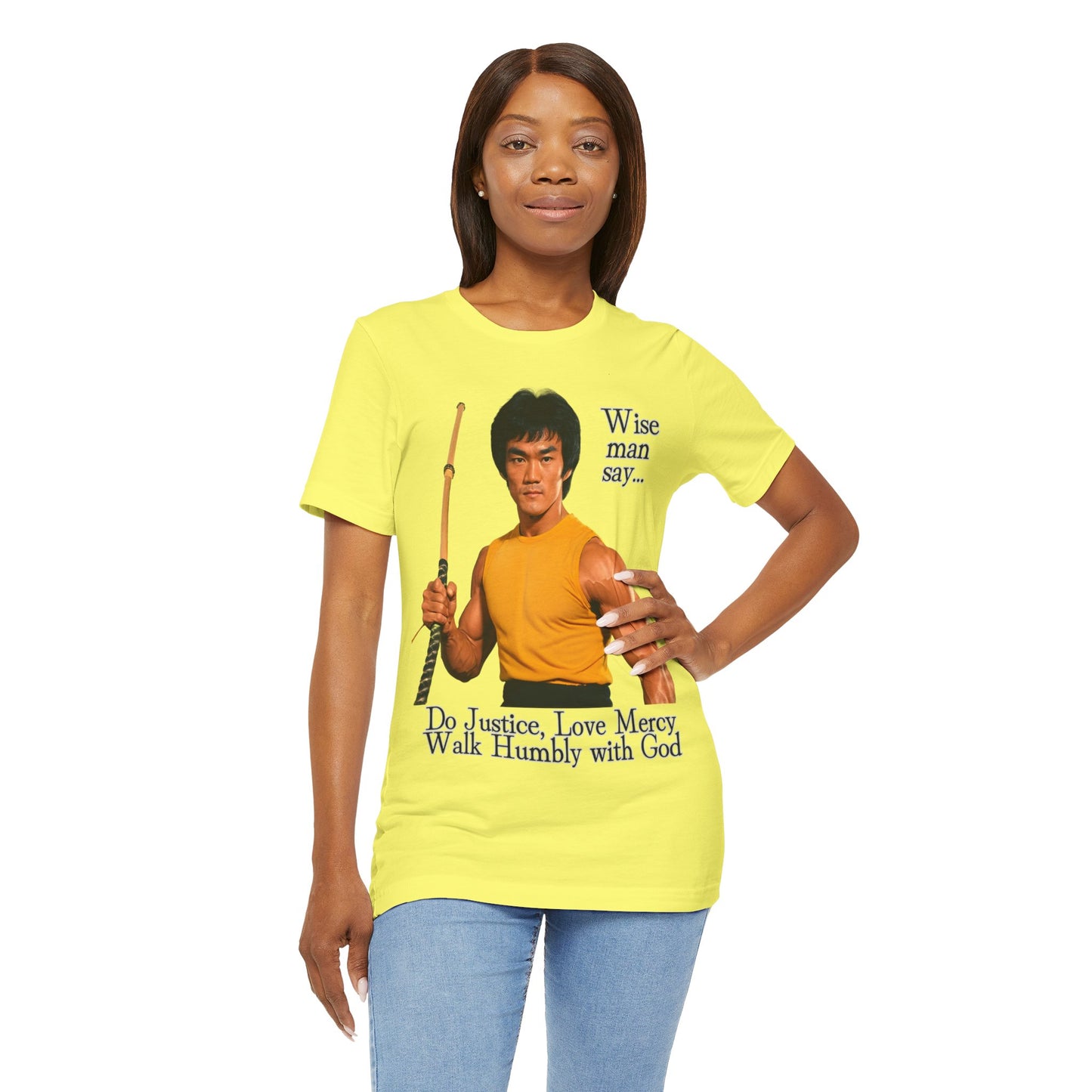 "Bruce Lee Wisdom T-Shirt | Do Justice, Love Mercy - Micah 6:8 Christian Apparel by The Holy Fight"