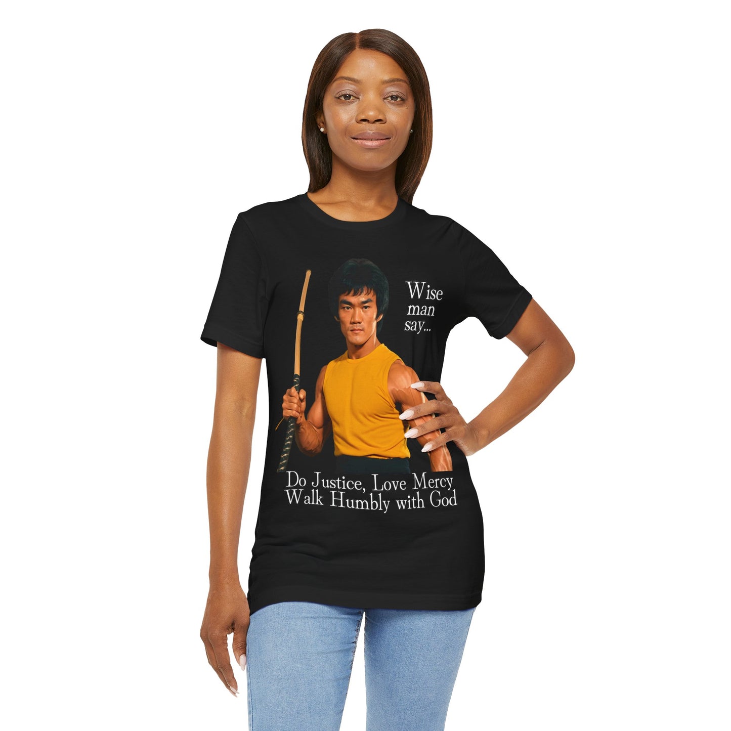 "Bruce Lee Wisdom T-Shirt | Do Justice, Love Mercy - Micah 6:8 Christian Apparel by The Holy Fight"
