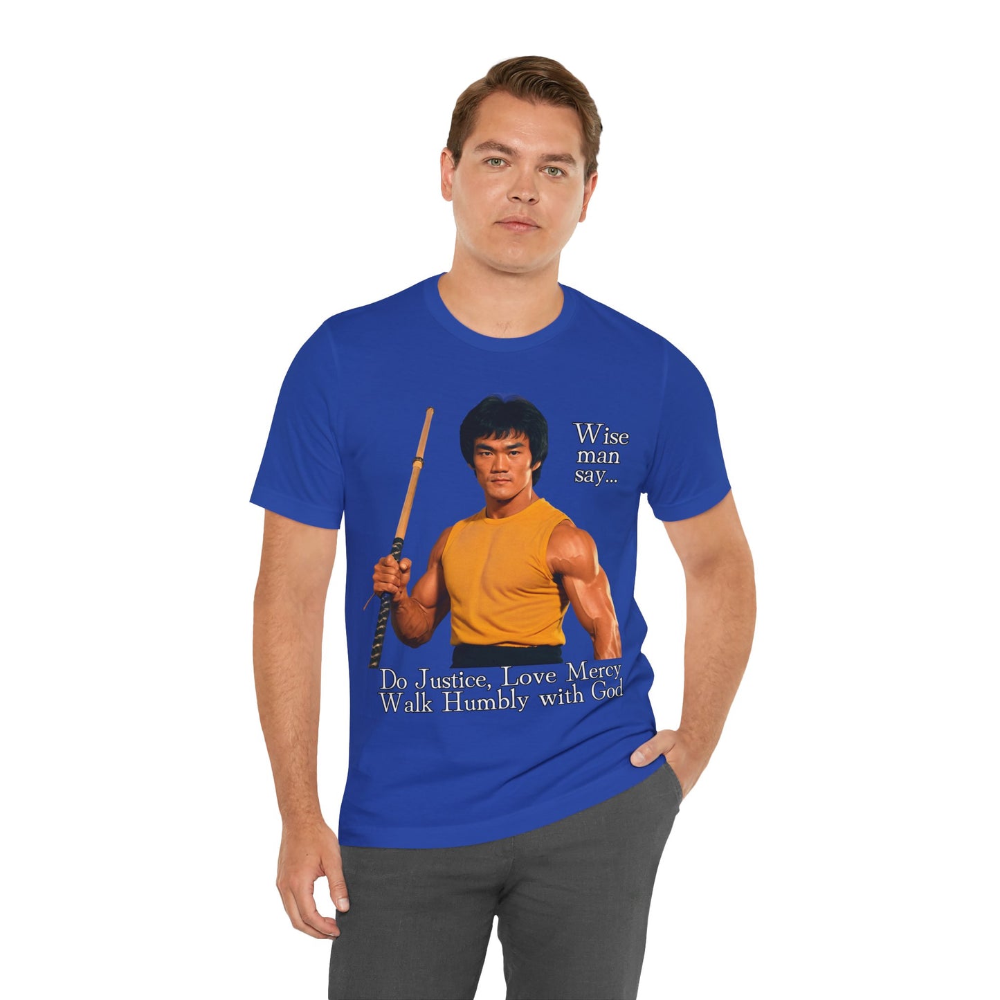 "Bruce Lee Wisdom T-Shirt | Do Justice, Love Mercy - Micah 6:8 Christian Apparel by The Holy Fight"