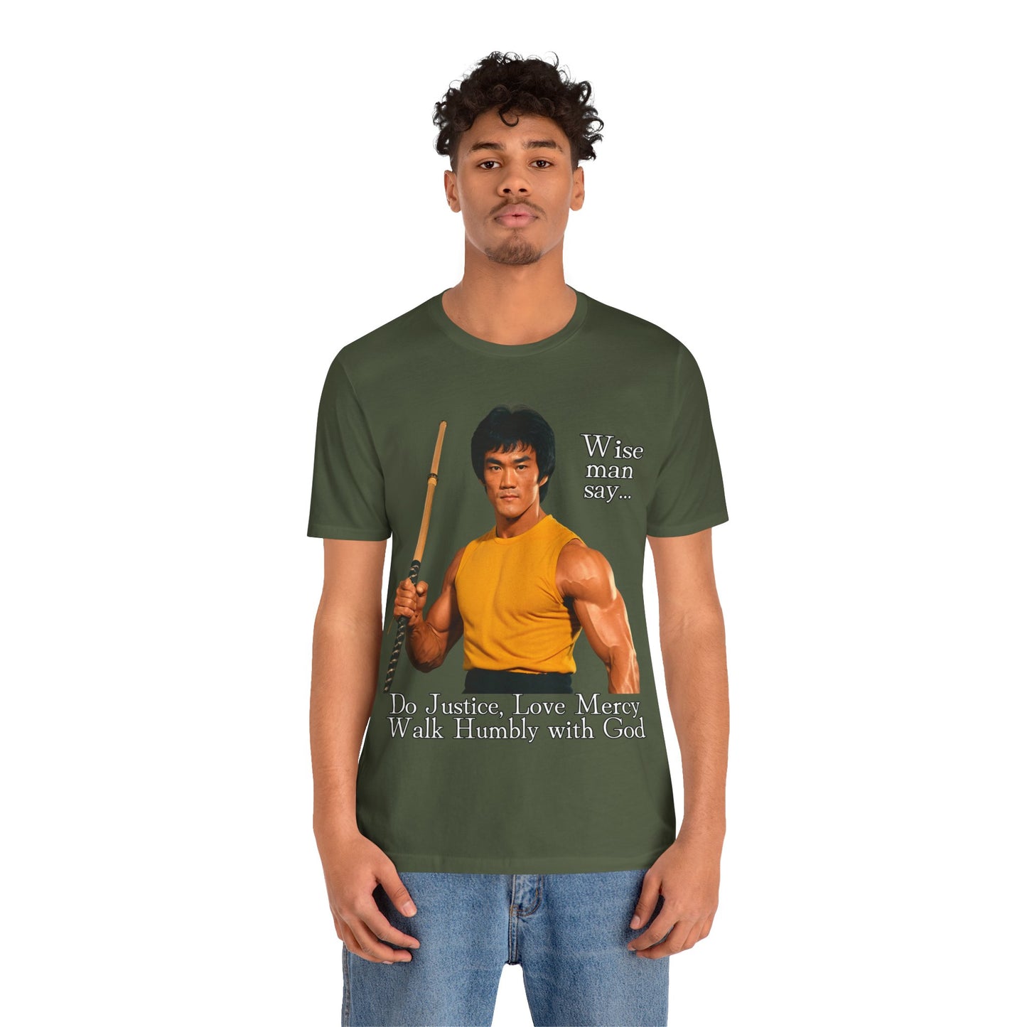 "Bruce Lee Wisdom T-Shirt | Do Justice, Love Mercy - Micah 6:8 Christian Apparel by The Holy Fight"