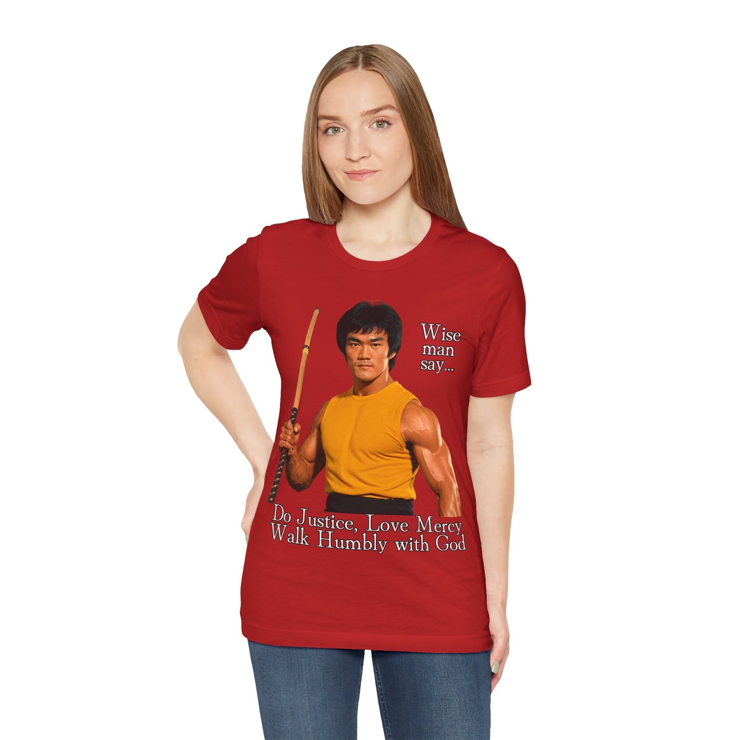 "Bruce Lee Wisdom T-Shirt | Do Justice, Love Mercy - Micah 6:8 Christian Apparel by The Holy Fight"