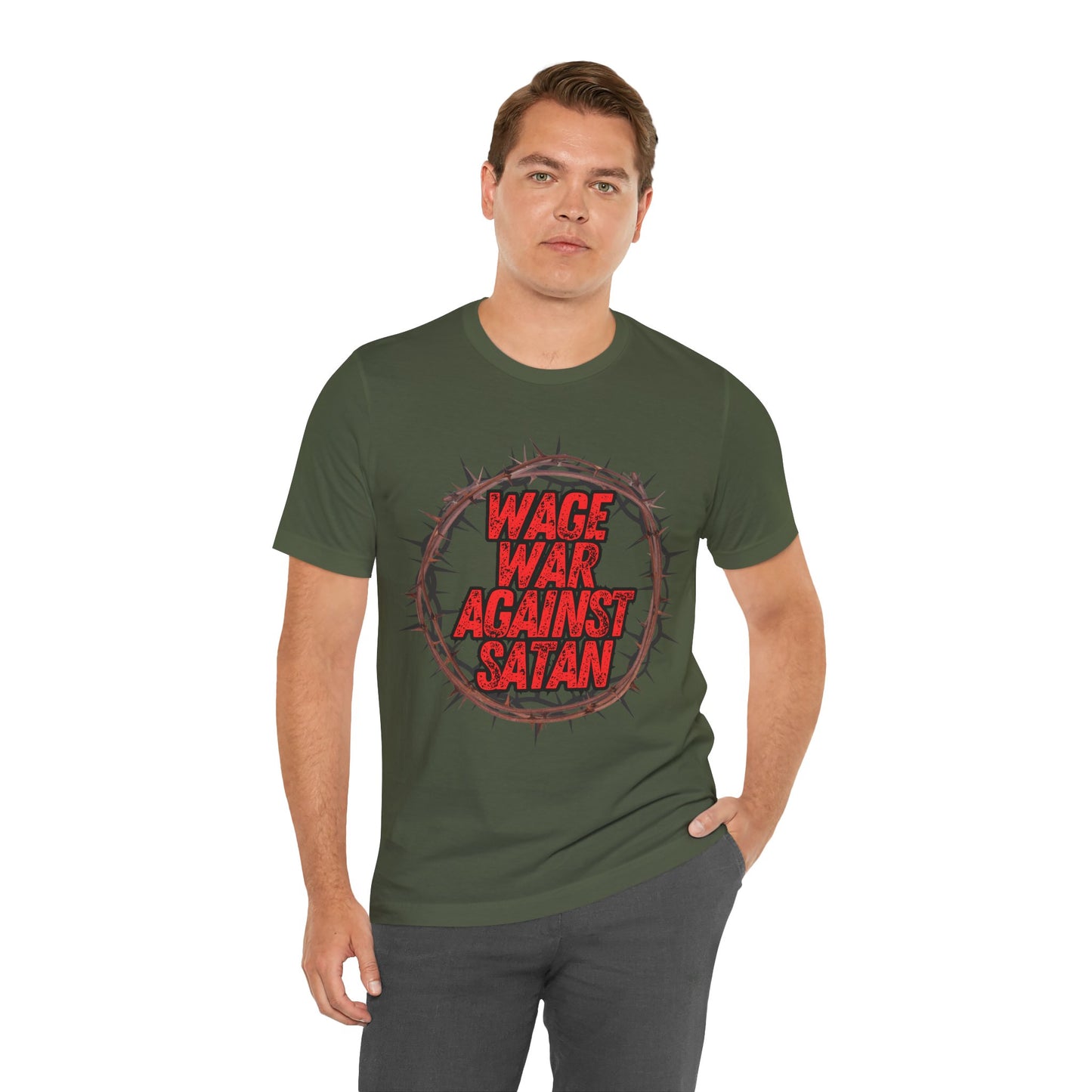 Christian T-Shirt - 'Wage War Against Satan' Unisex Tee - The Holy Fight