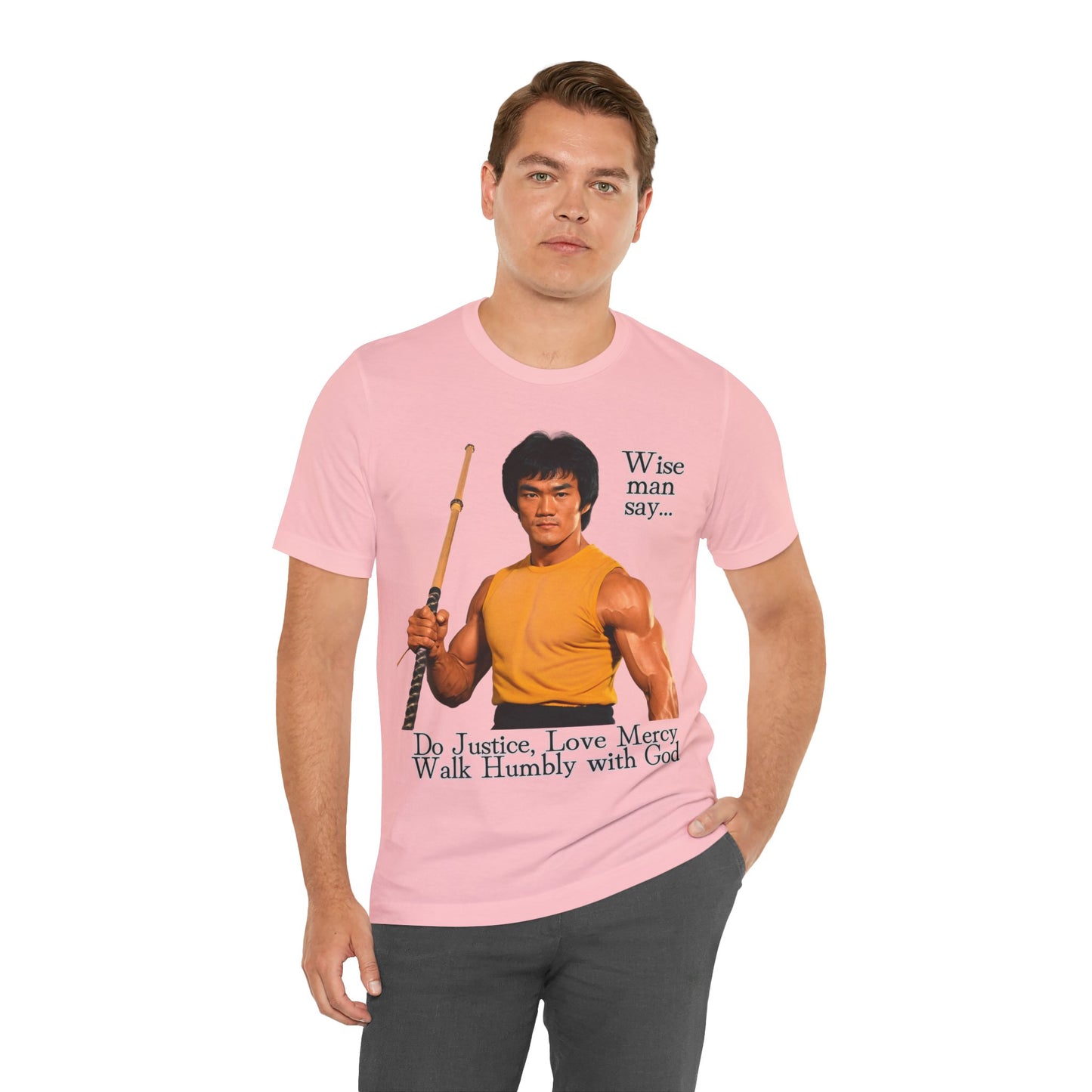 "Bruce Lee Wisdom T-Shirt | Do Justice, Love Mercy - Micah 6:8 Christian Apparel by The Holy Fight"