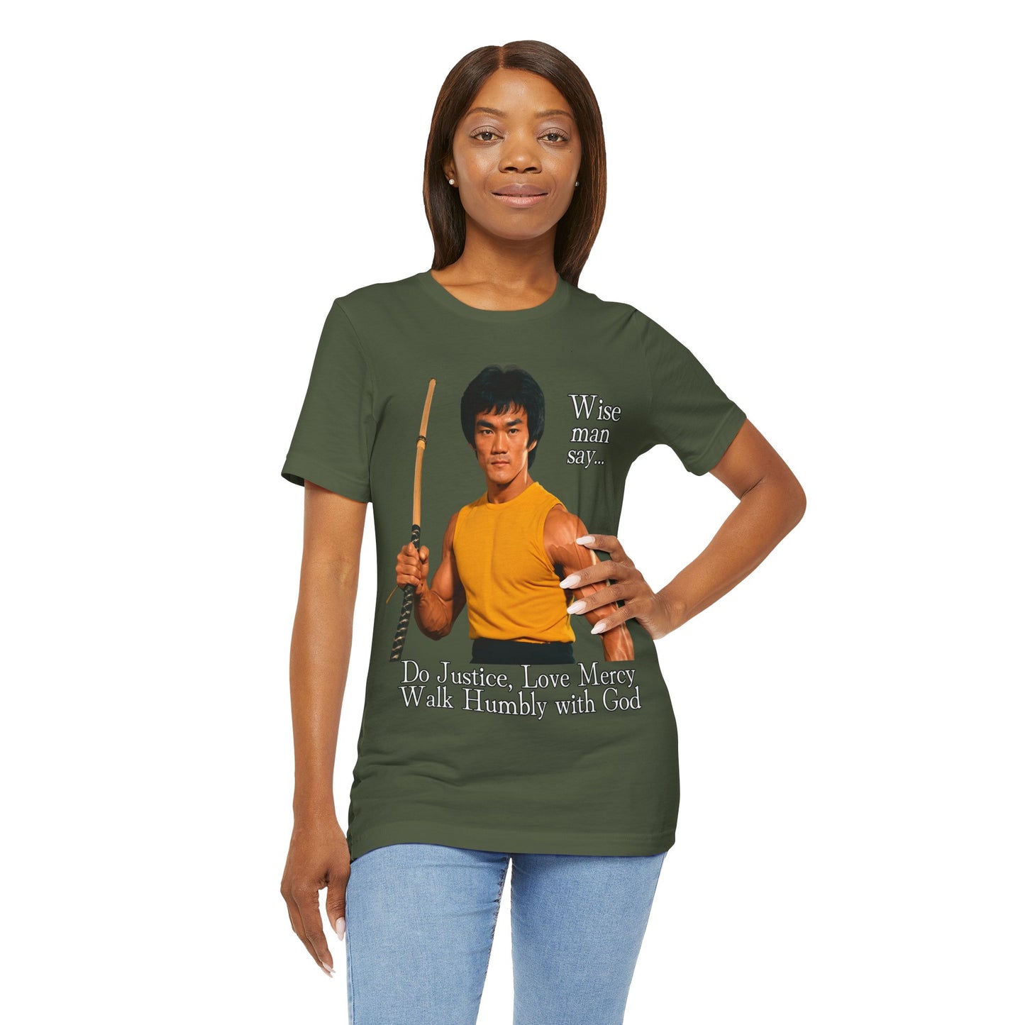 "Bruce Lee Wisdom T-Shirt | Do Justice, Love Mercy - Micah 6:8 Christian Apparel by The Holy Fight"