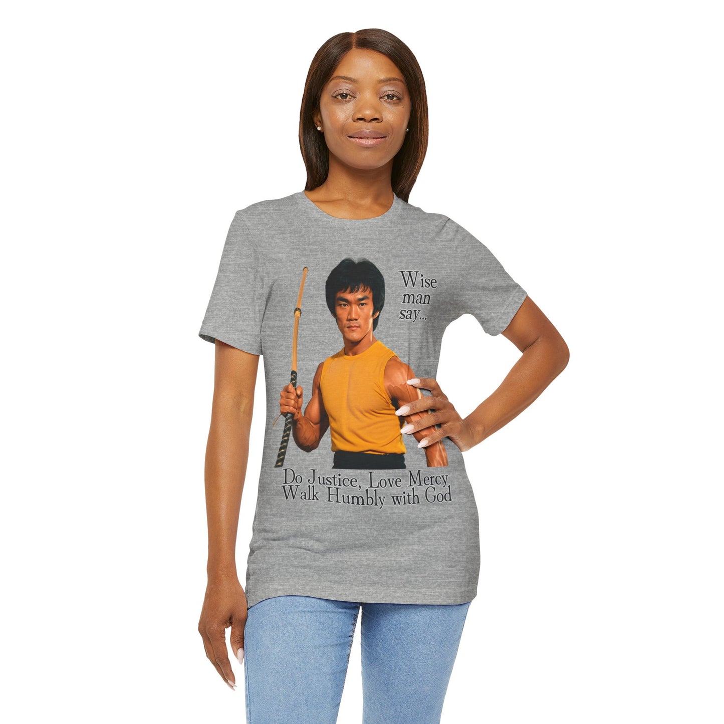 "Bruce Lee Wisdom T-Shirt | Do Justice, Love Mercy - Micah 6:8 Christian Apparel by The Holy Fight"