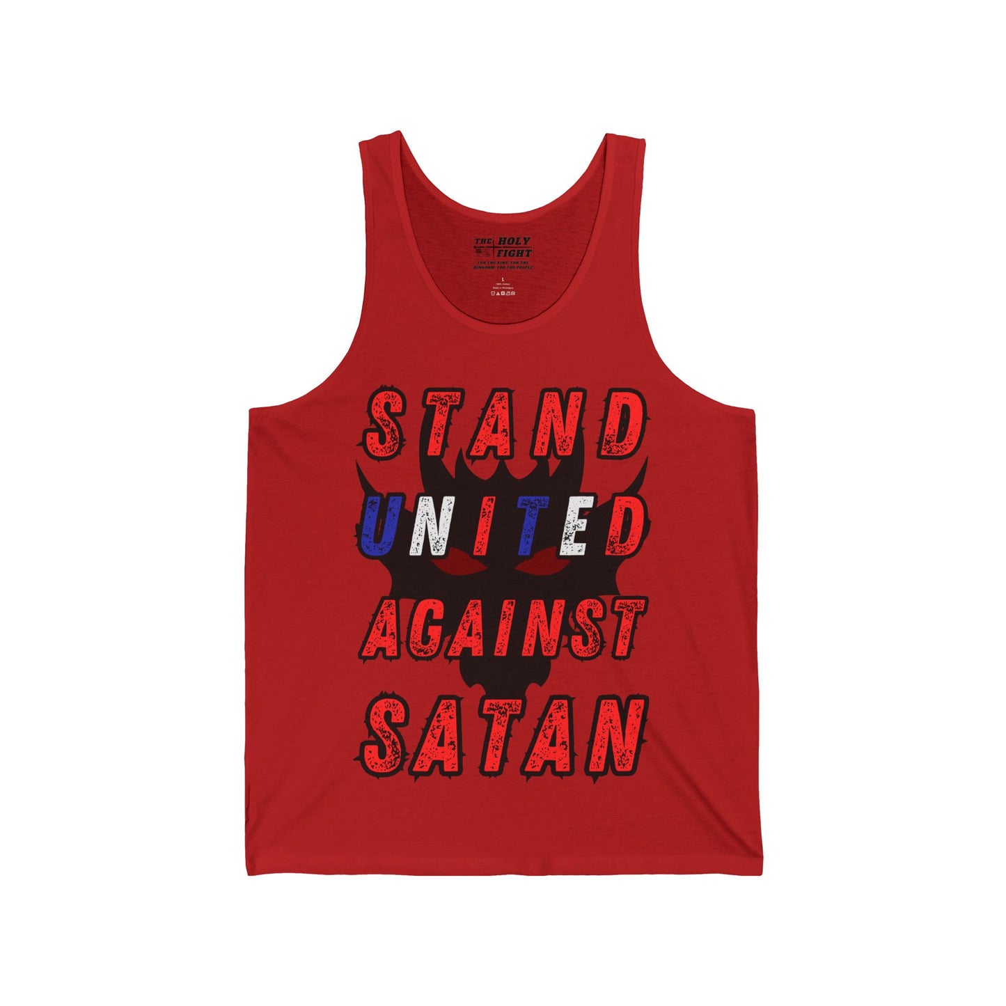 The Holy Fight "Stand United Against Satan" Christian Tank Top – Bold Spiritual Warfare Apparel