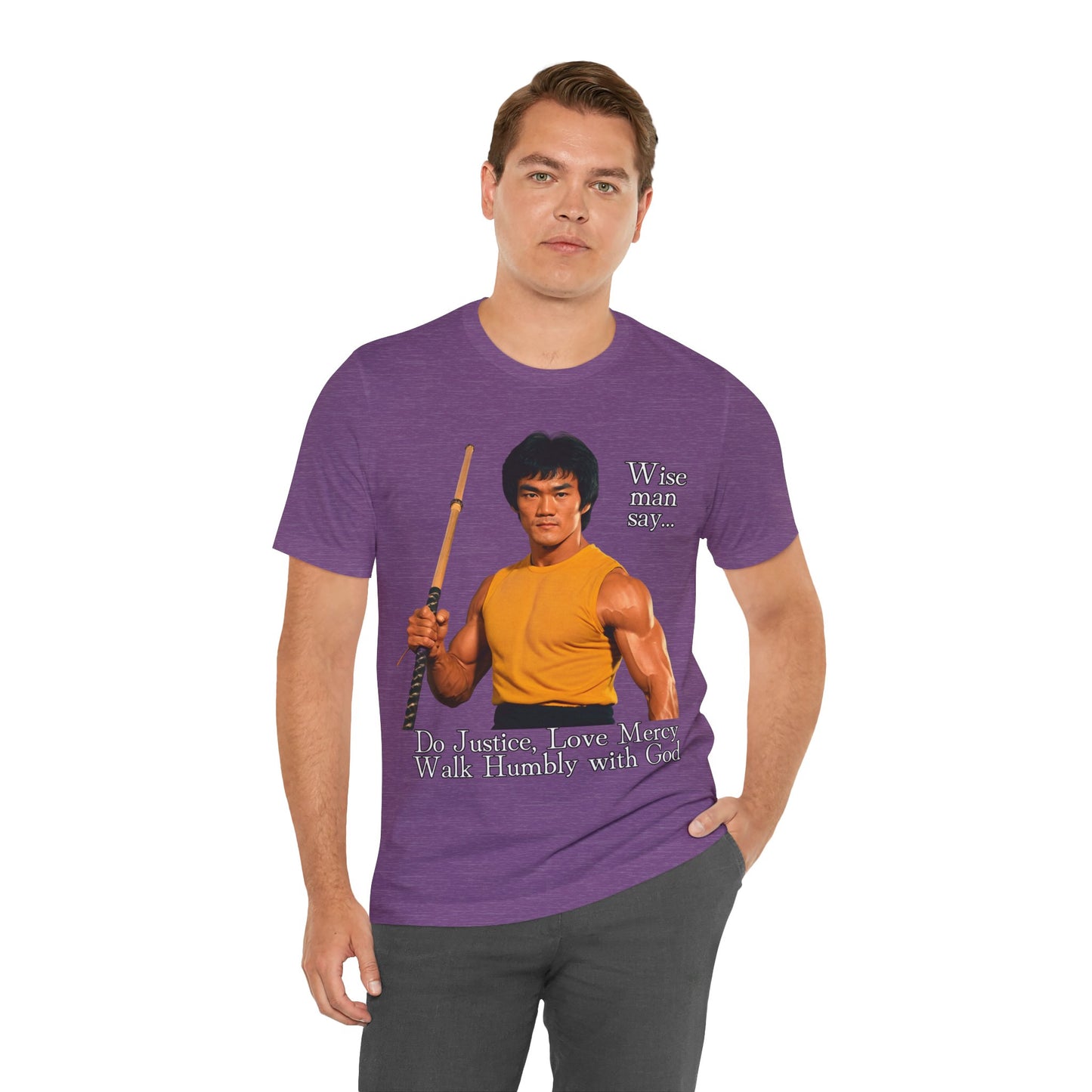 "Bruce Lee Wisdom T-Shirt | Do Justice, Love Mercy - Micah 6:8 Christian Apparel by The Holy Fight"