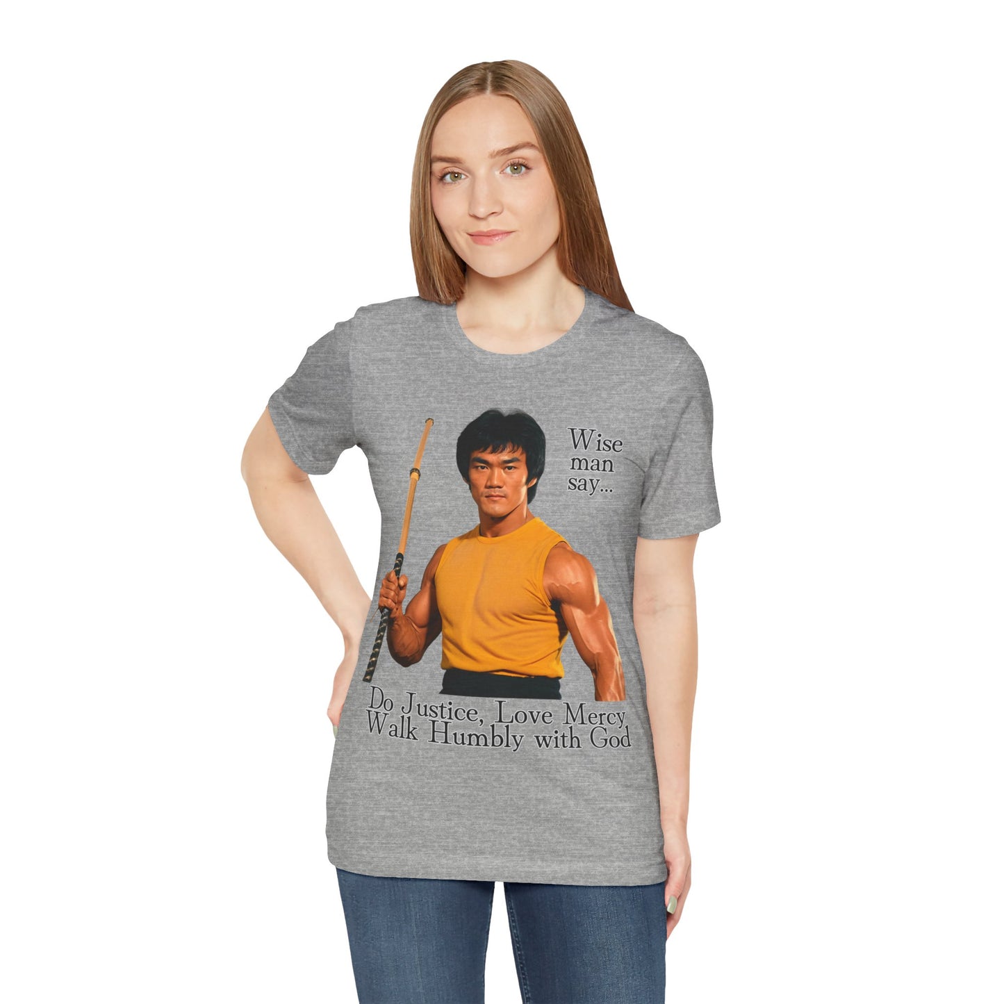 "Bruce Lee Wisdom T-Shirt | Do Justice, Love Mercy - Micah 6:8 Christian Apparel by The Holy Fight"