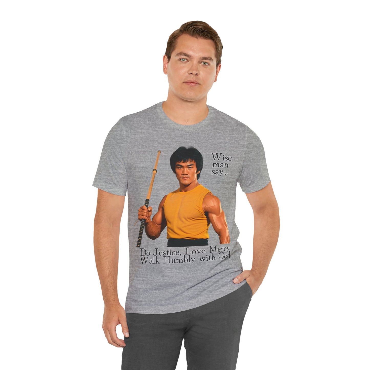 "Bruce Lee Wisdom T-Shirt | Do Justice, Love Mercy - Micah 6:8 Christian Apparel by The Holy Fight"