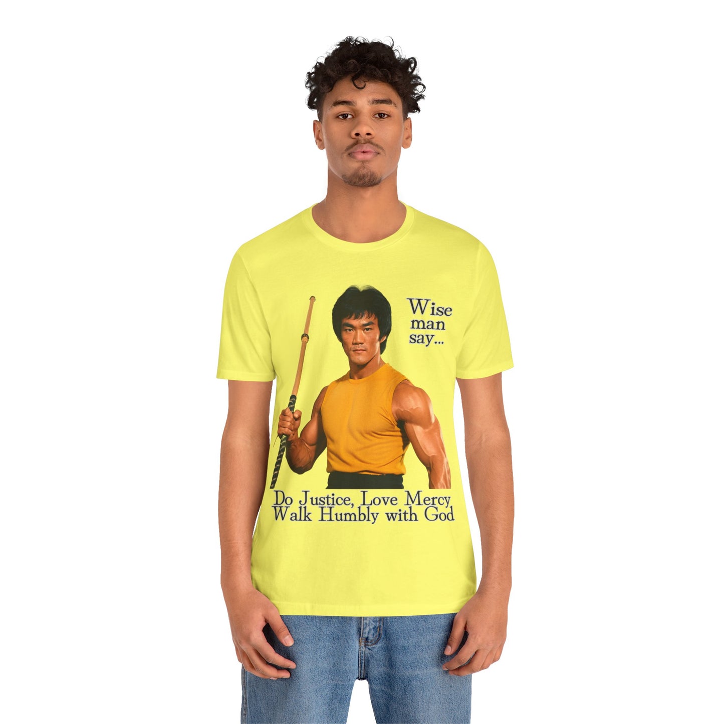 "Bruce Lee Wisdom T-Shirt | Do Justice, Love Mercy - Micah 6:8 Christian Apparel by The Holy Fight"