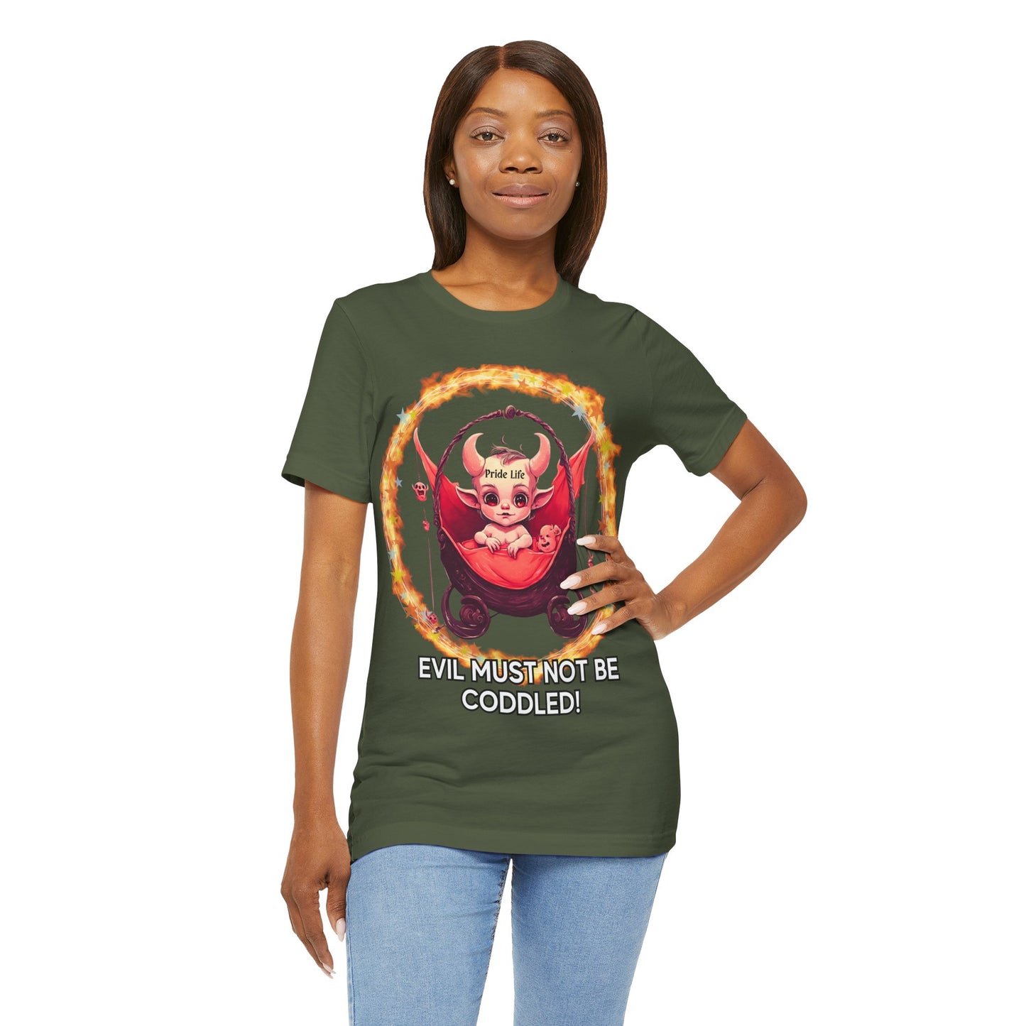 Christian Tee - Evil Must Not Be Coddled - Christian Warrior Apparel by The Holy Fight