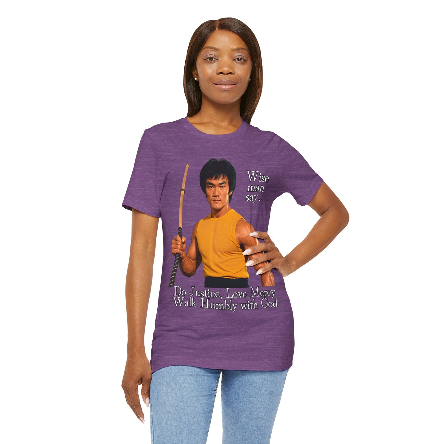 "Bruce Lee Wisdom T-Shirt | Do Justice, Love Mercy - Micah 6:8 Christian Apparel by The Holy Fight"