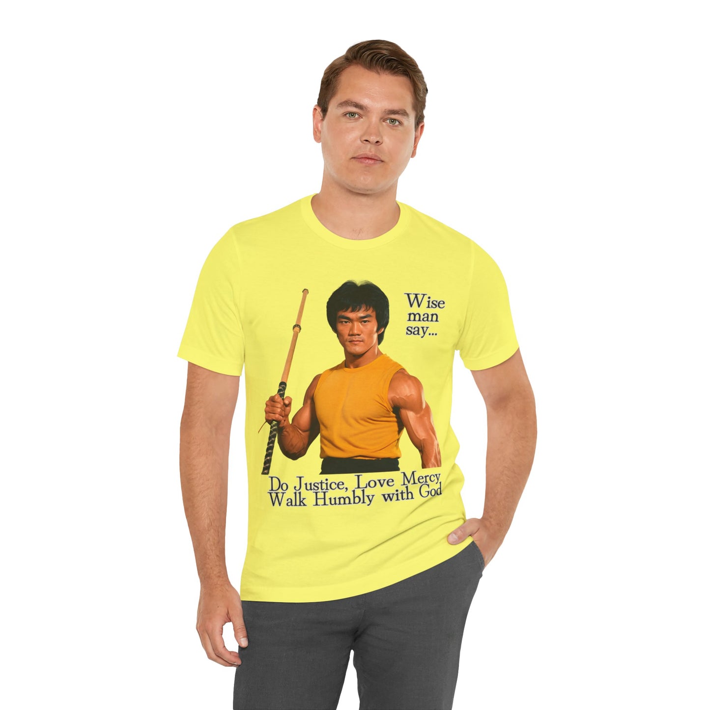 "Bruce Lee Wisdom T-Shirt | Do Justice, Love Mercy - Micah 6:8 Christian Apparel by The Holy Fight"