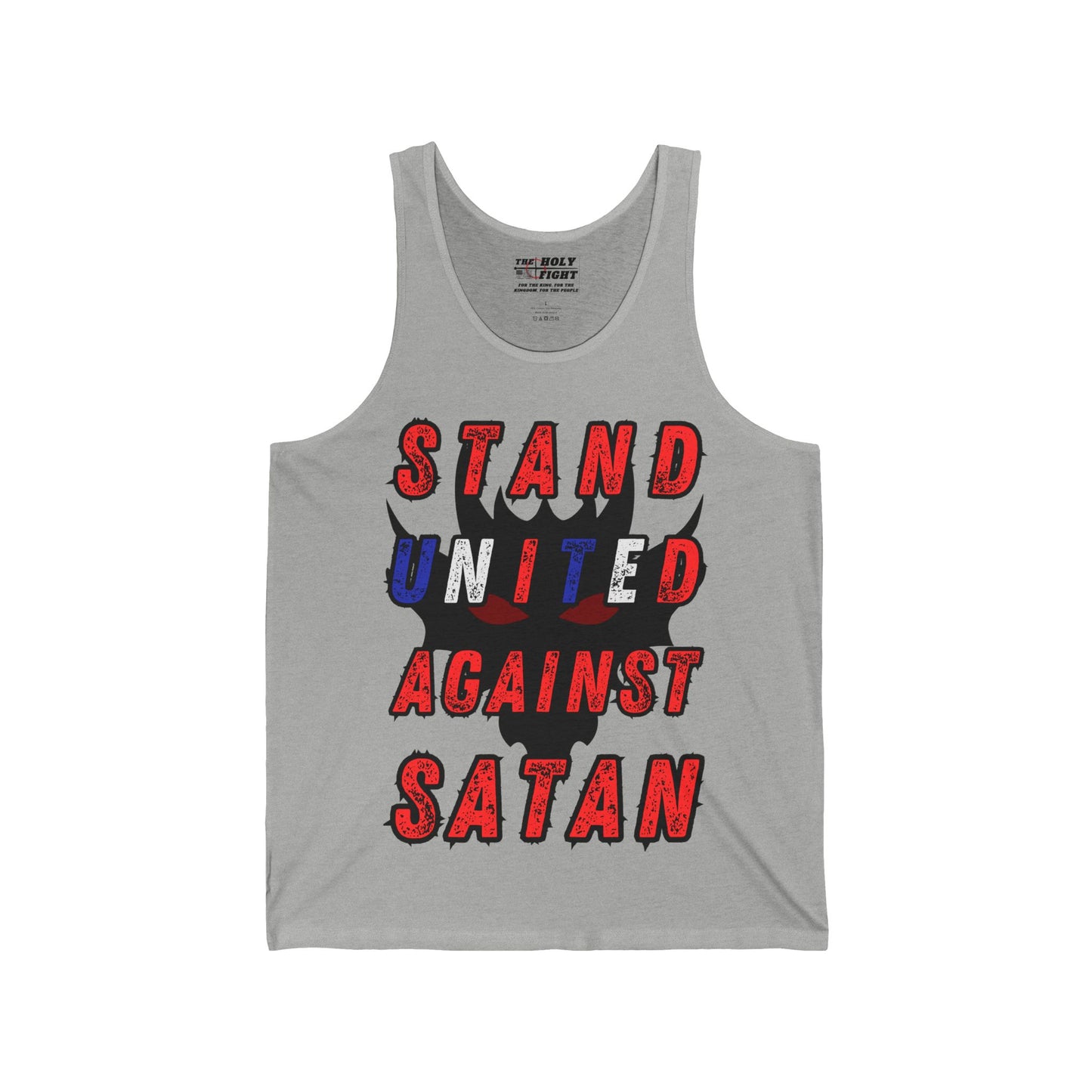 The Holy Fight "Stand United Against Satan" Christian Tank Top – Bold Spiritual Warfare Apparel