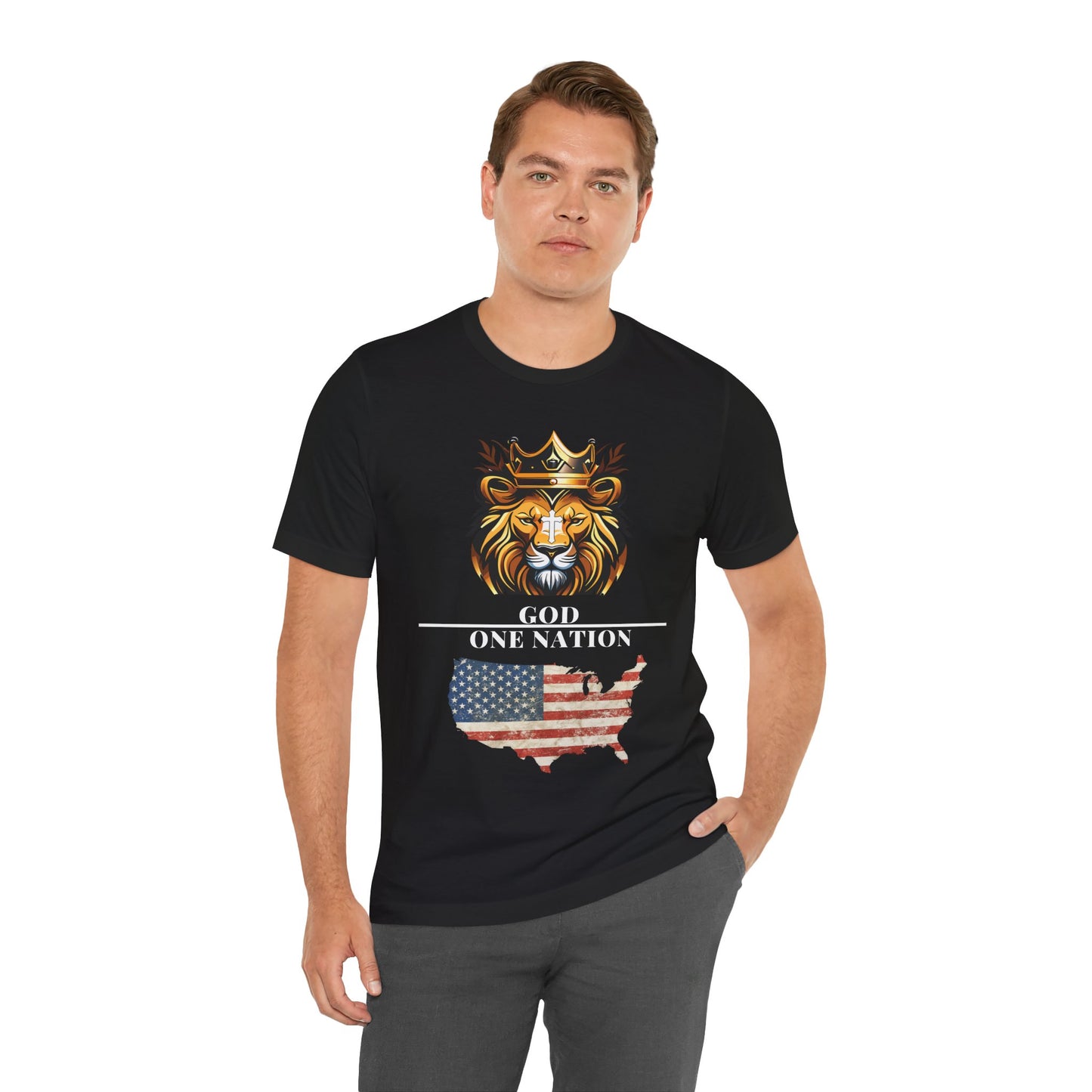 "One Nation Under God Christian T-Shirt – Patriotic Faith and Strength in Unity Apparel by The Holy Fight