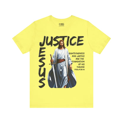 "Justice of Jesus T-Shirt | Bold Christian Message on Righteousness by The Holy Fight"