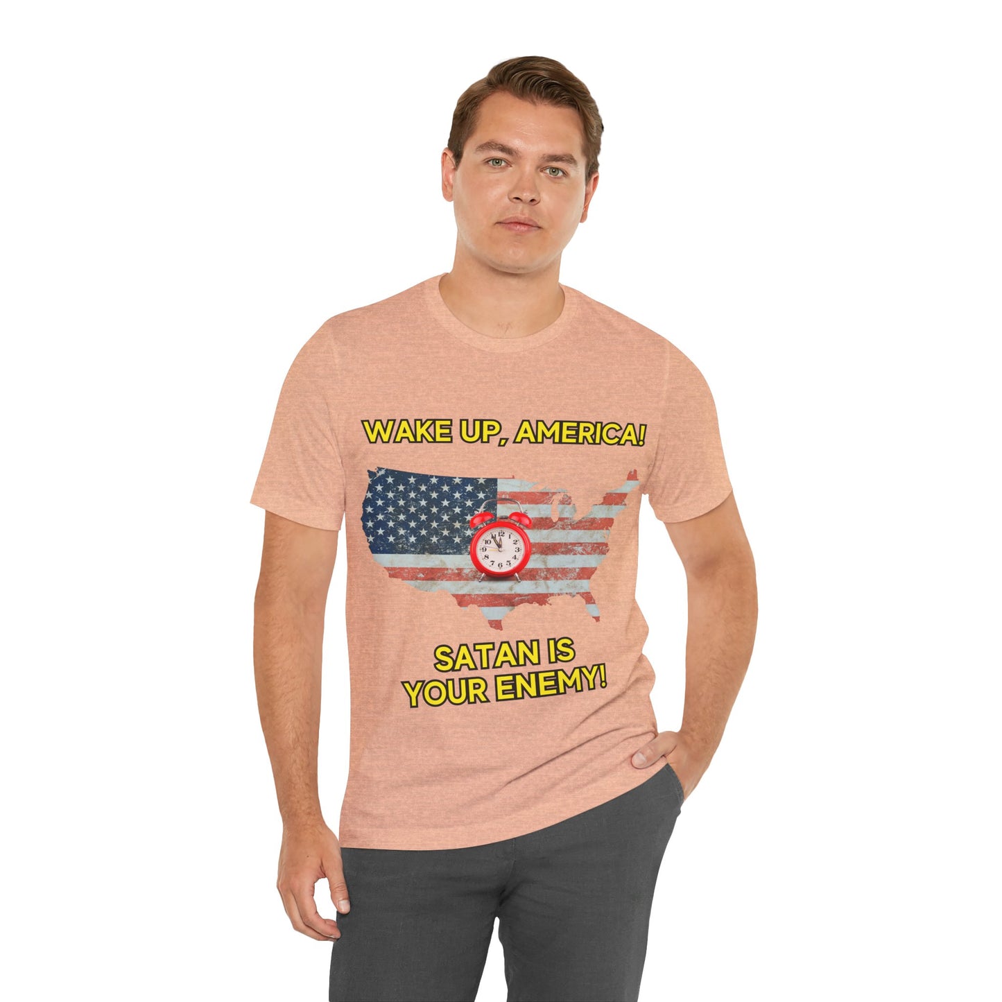 "Wake Up America T-Shirt | Christian Patriotism & Spiritual Alertness by The Holy Fight"