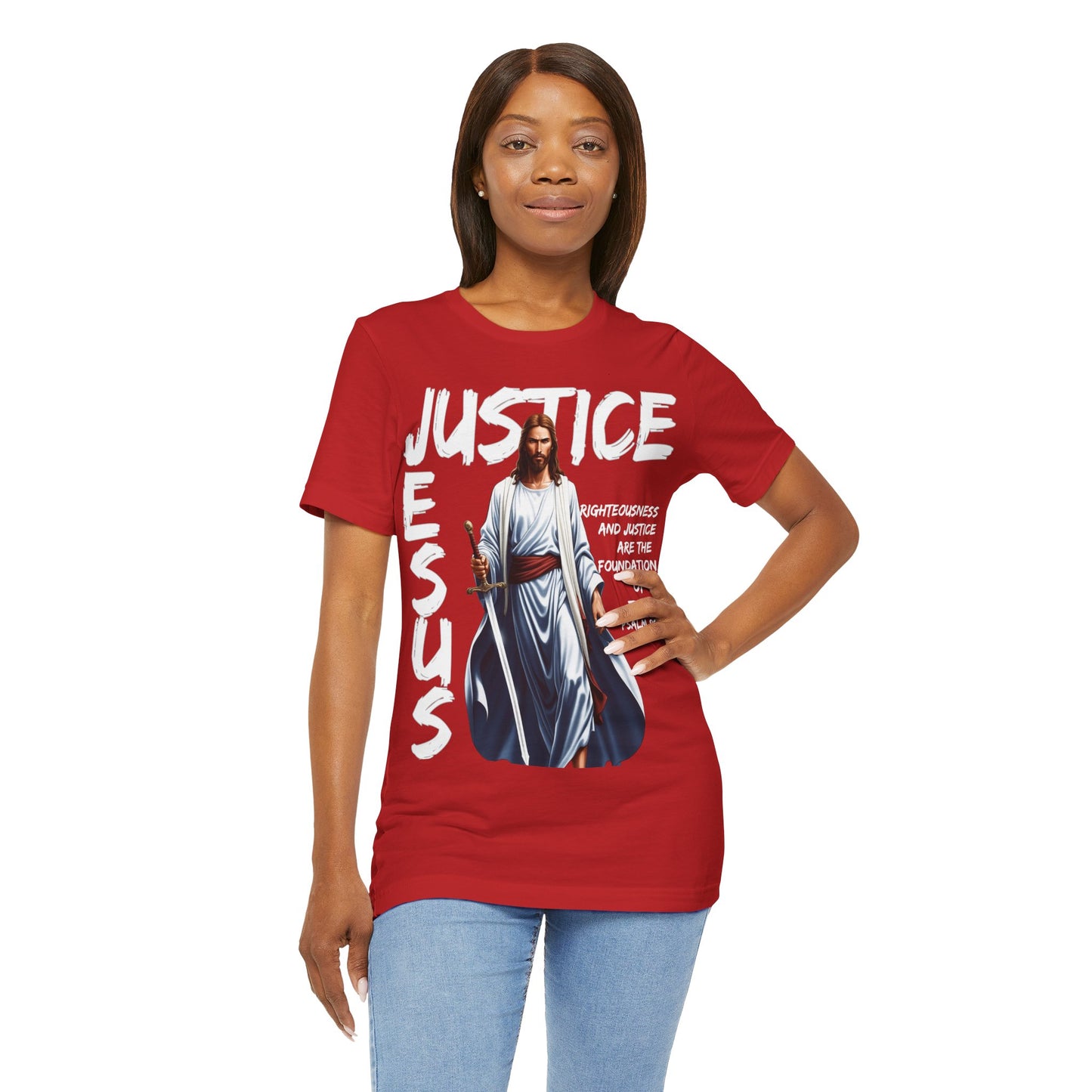 "Justice of Jesus T-Shirt | Bold Christian Message on Righteousness by The Holy Fight"