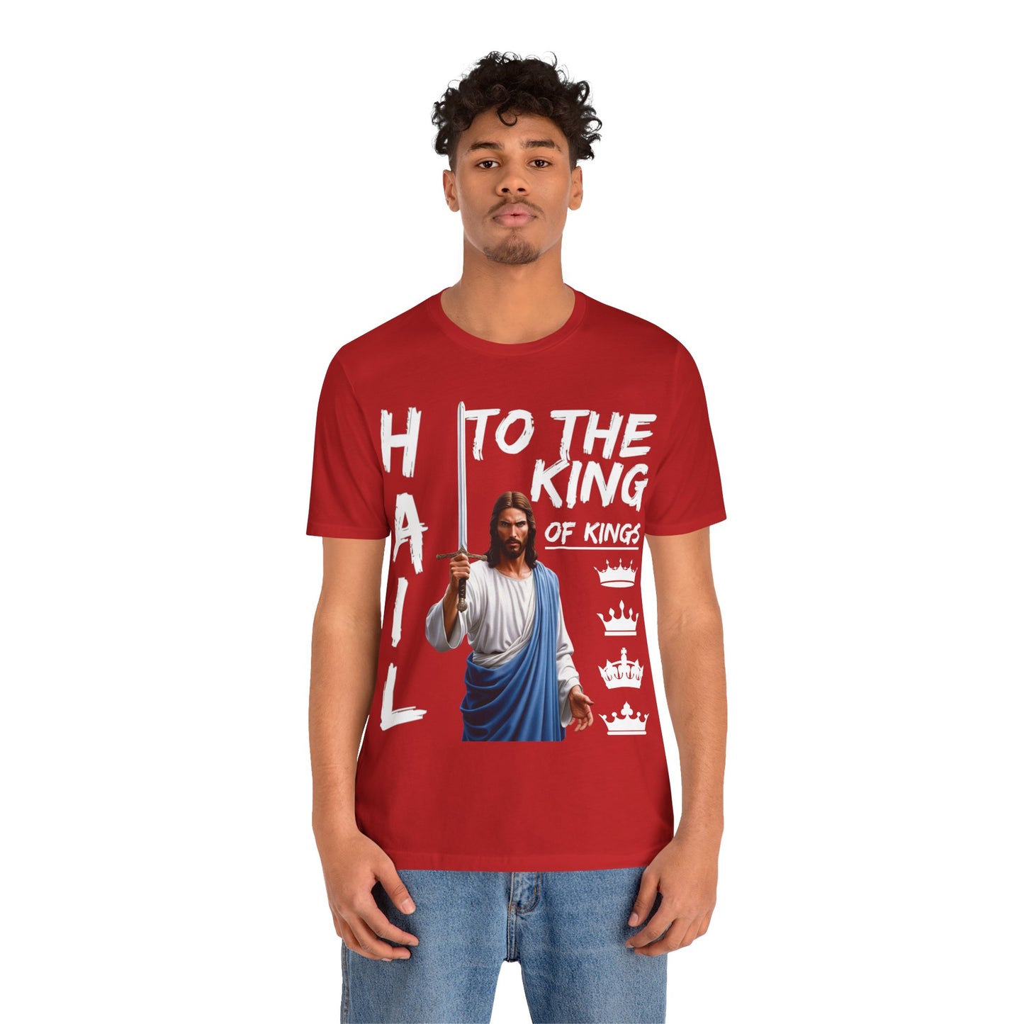 "Hail to the King of Kings T-Shirt | Powerful Christian Symbolism by The Holy Fight"