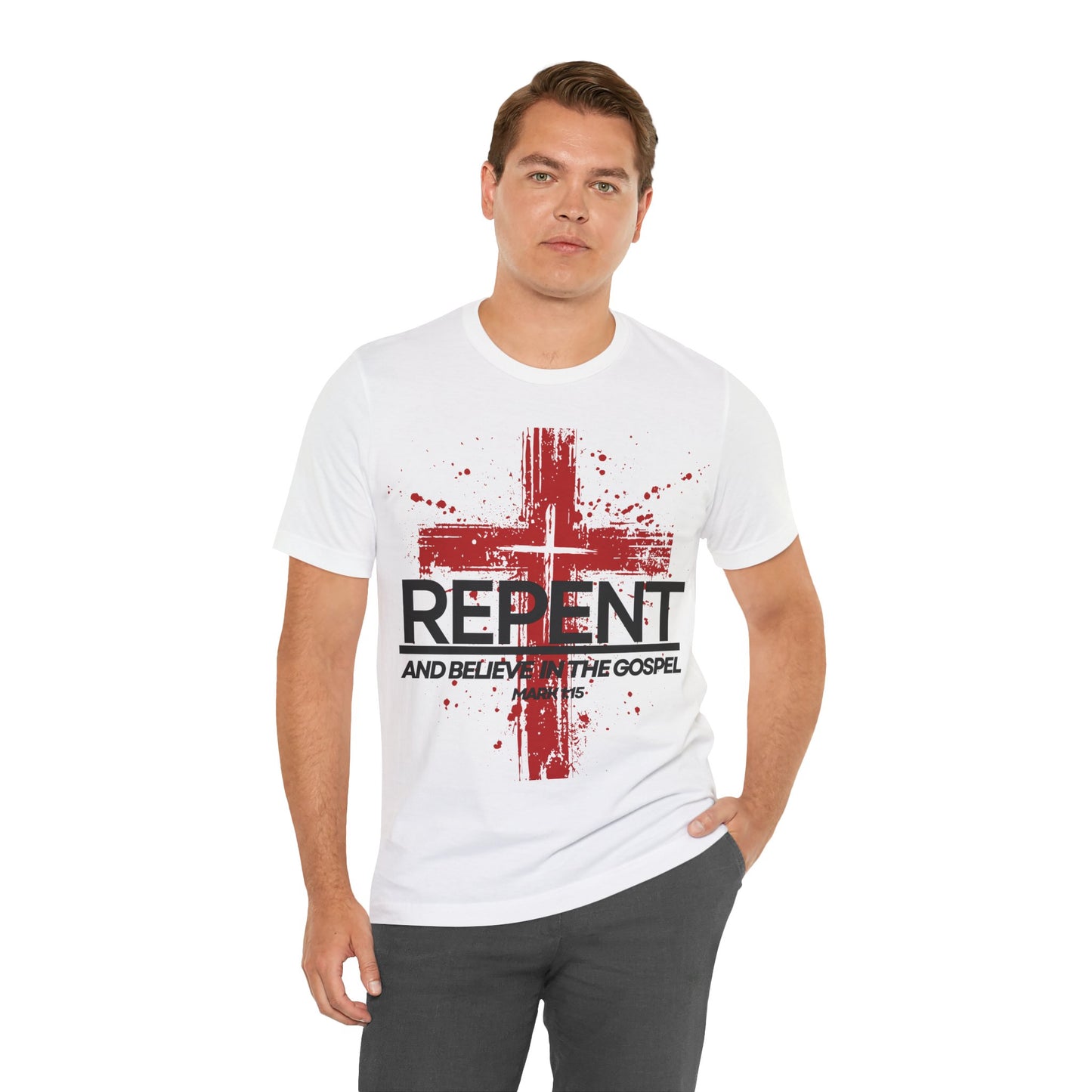 "Repent and Believe T-Shirt | Bold Christian Message Apparel by The Holy Fight"