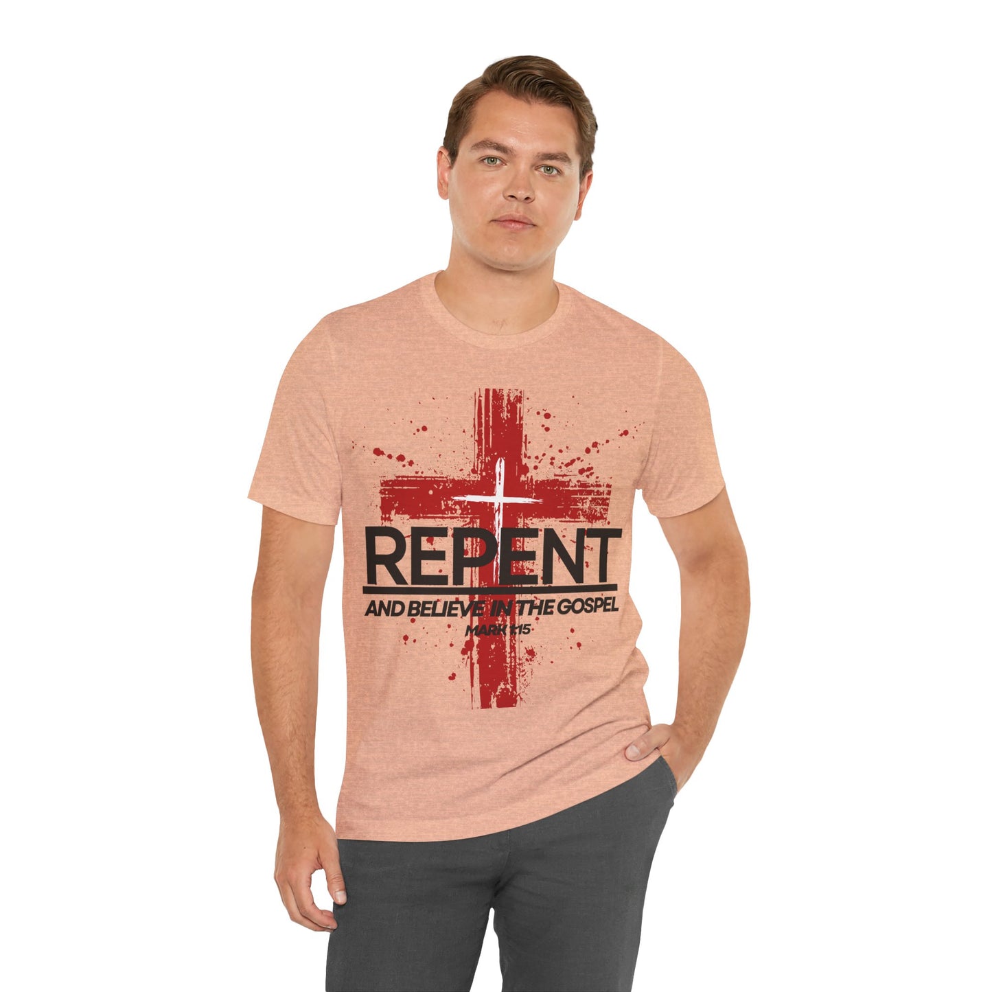 "Repent and Believe T-Shirt | Bold Christian Message Apparel by The Holy Fight"