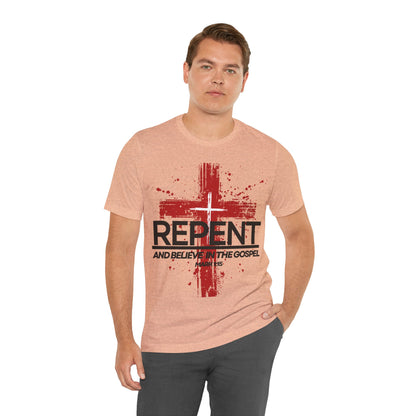 "Repent and Believe T-Shirt | Bold Christian Message Apparel by The Holy Fight"