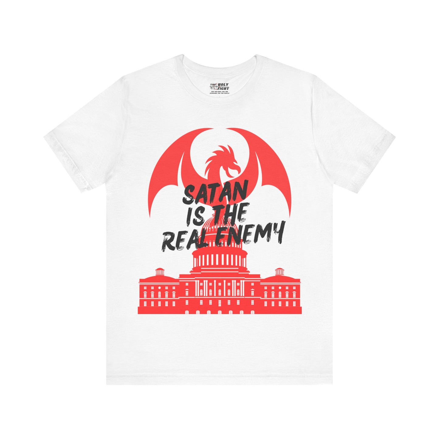 "Satan is the Real Enemy T-Shirt | Spiritual Warfare Apparel by The Holy Fight"