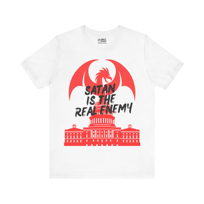 "Satan is the Real Enemy T-Shirt | Spiritual Warfare Apparel by The Holy Fight"