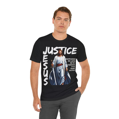 "Justice of Jesus T-Shirt | Bold Christian Message on Righteousness by The Holy Fight"