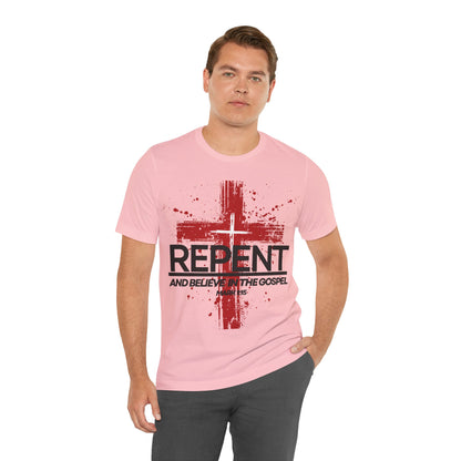 "Repent and Believe T-Shirt | Bold Christian Message Apparel by The Holy Fight"