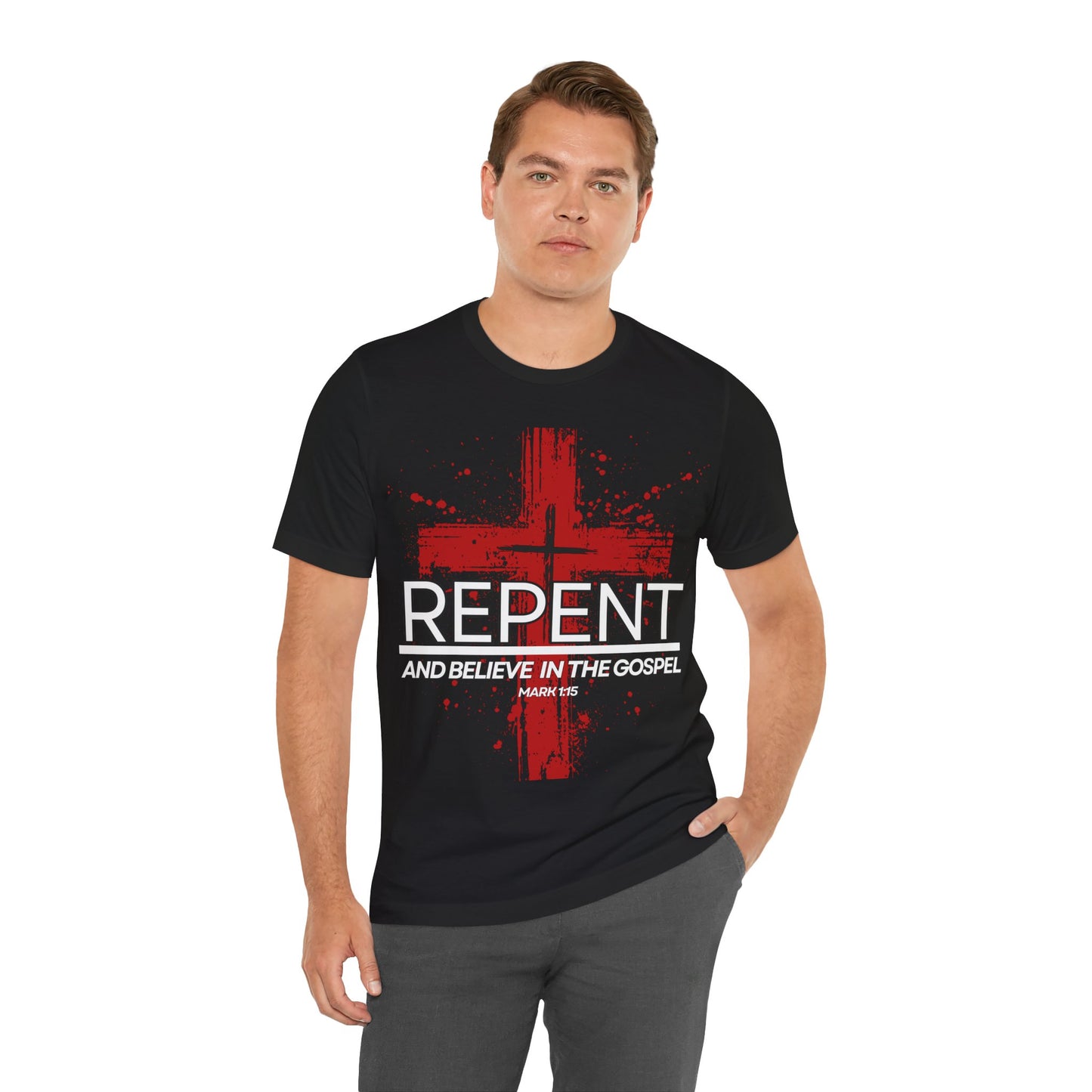 "Repent and Believe T-Shirt | Bold Christian Message Apparel by The Holy Fight"