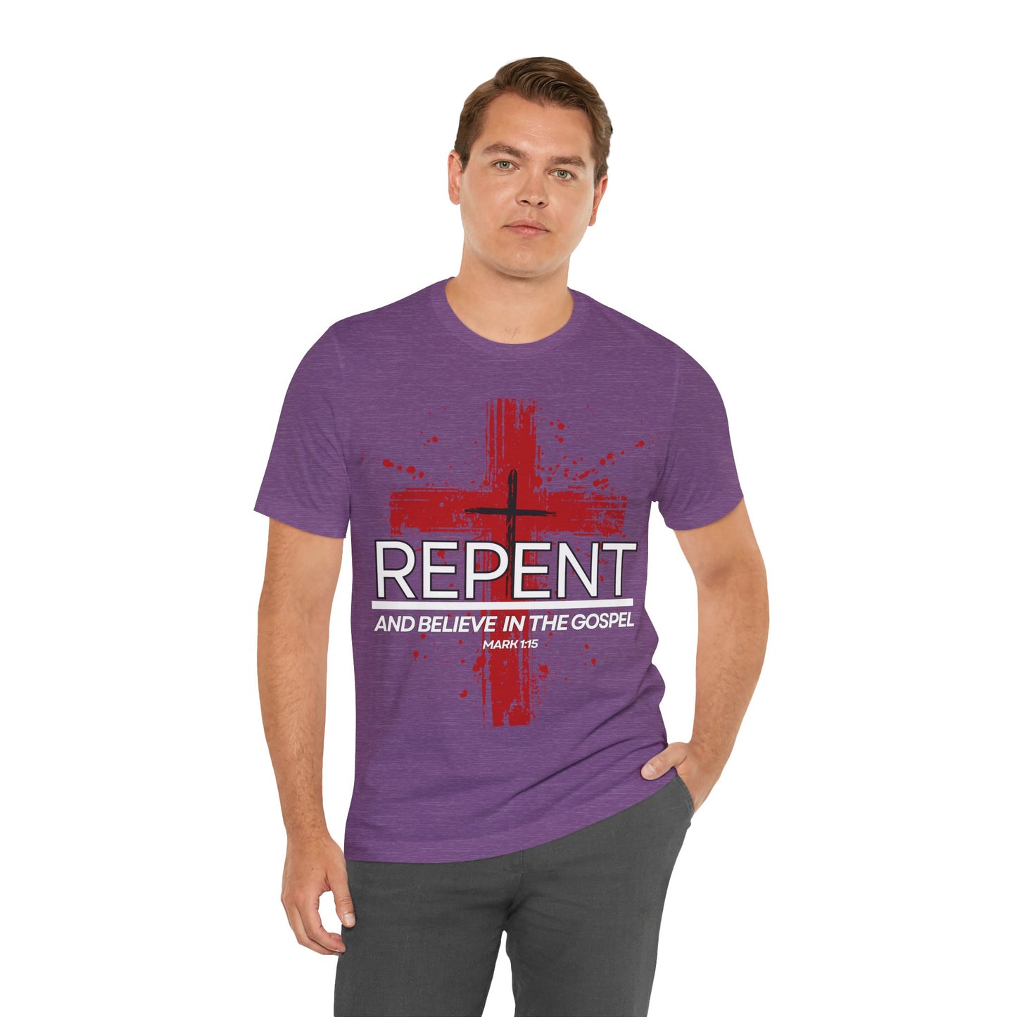 "Repent and Believe T-Shirt | Bold Christian Message Apparel by The Holy Fight"