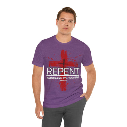 "Repent and Believe T-Shirt | Bold Christian Message Apparel by The Holy Fight"