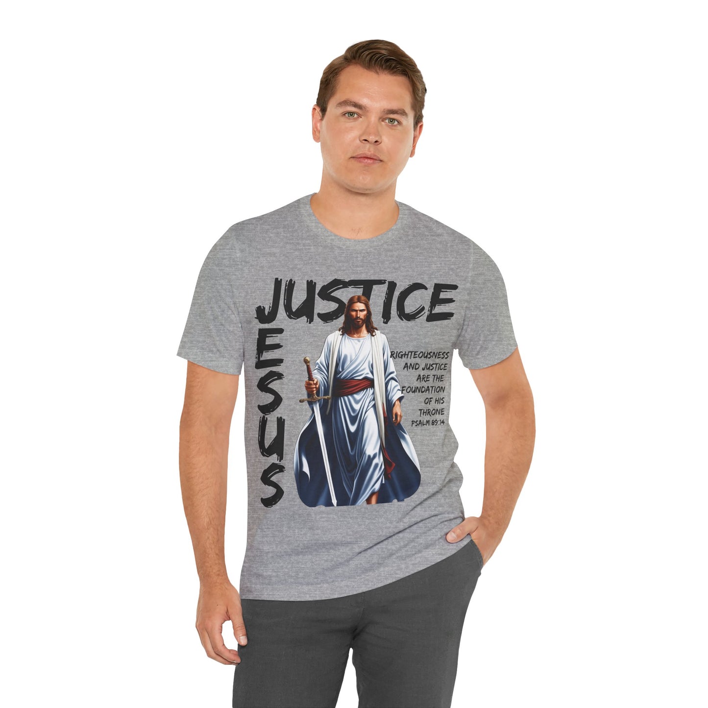 "Justice of Jesus T-Shirt | Bold Christian Message on Righteousness by The Holy Fight"