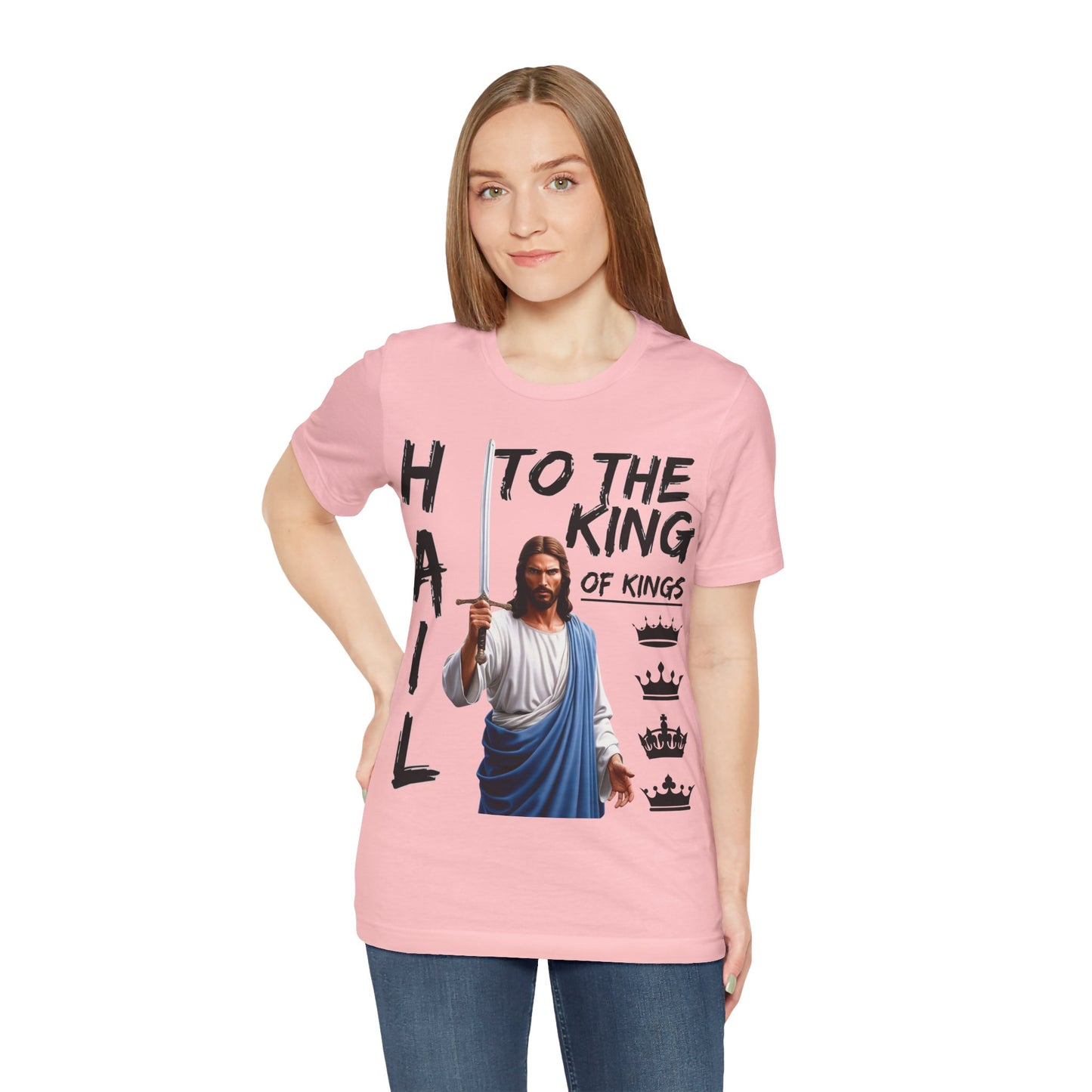 "Hail to the King of Kings T-Shirt | Powerful Christian Symbolism by The Holy Fight"