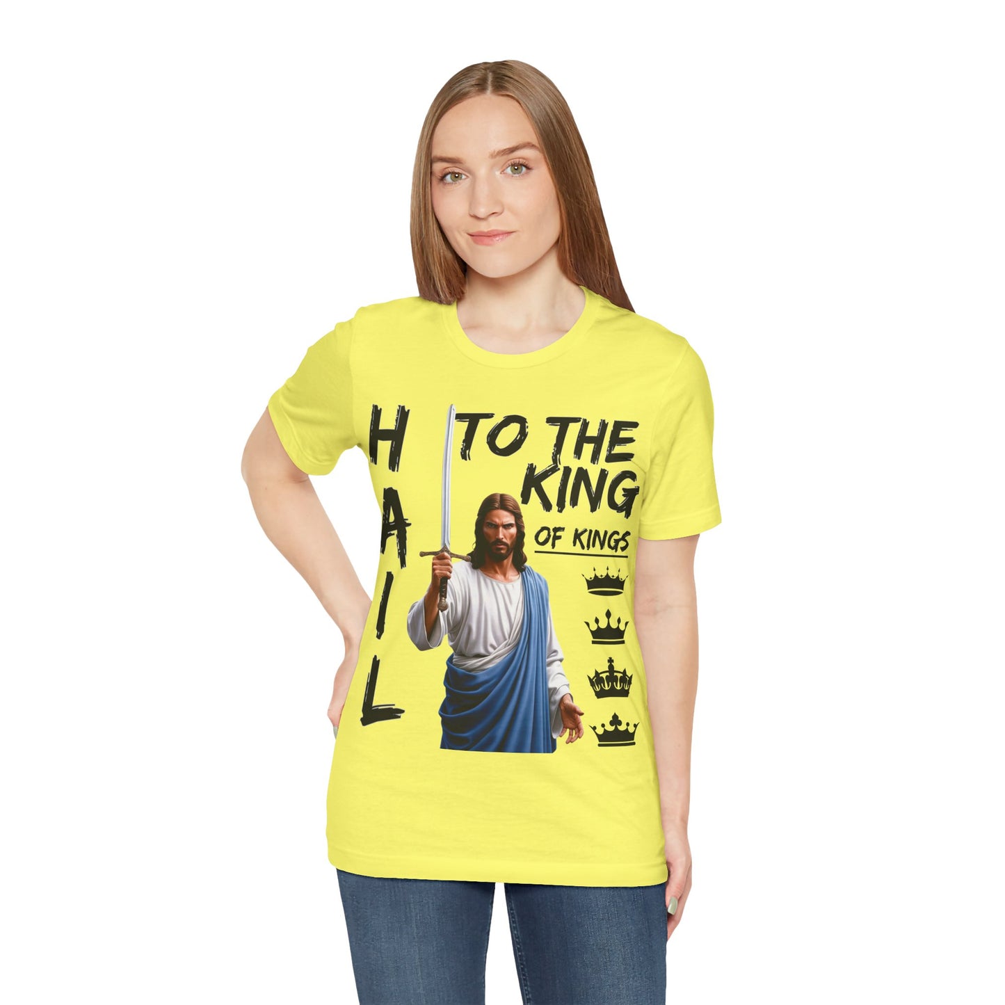 "Hail to the King of Kings T-Shirt | Powerful Christian Symbolism by The Holy Fight"