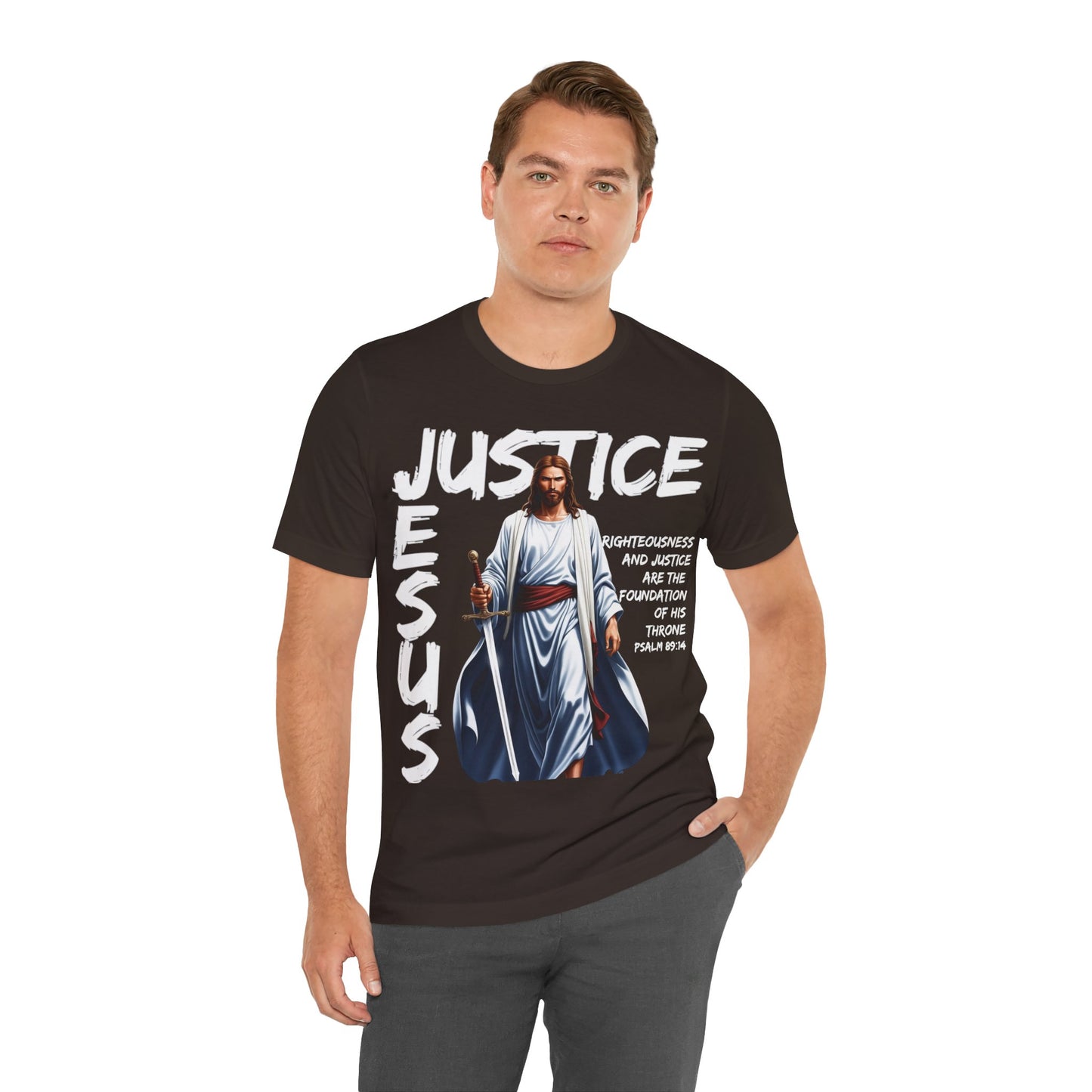 "Justice of Jesus T-Shirt | Bold Christian Message on Righteousness by The Holy Fight"