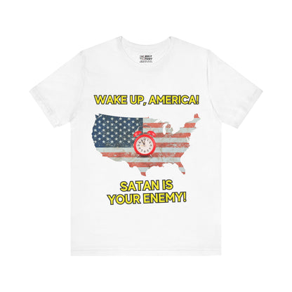 "Wake Up America T-Shirt | Christian Patriotism & Spiritual Alertness by The Holy Fight"