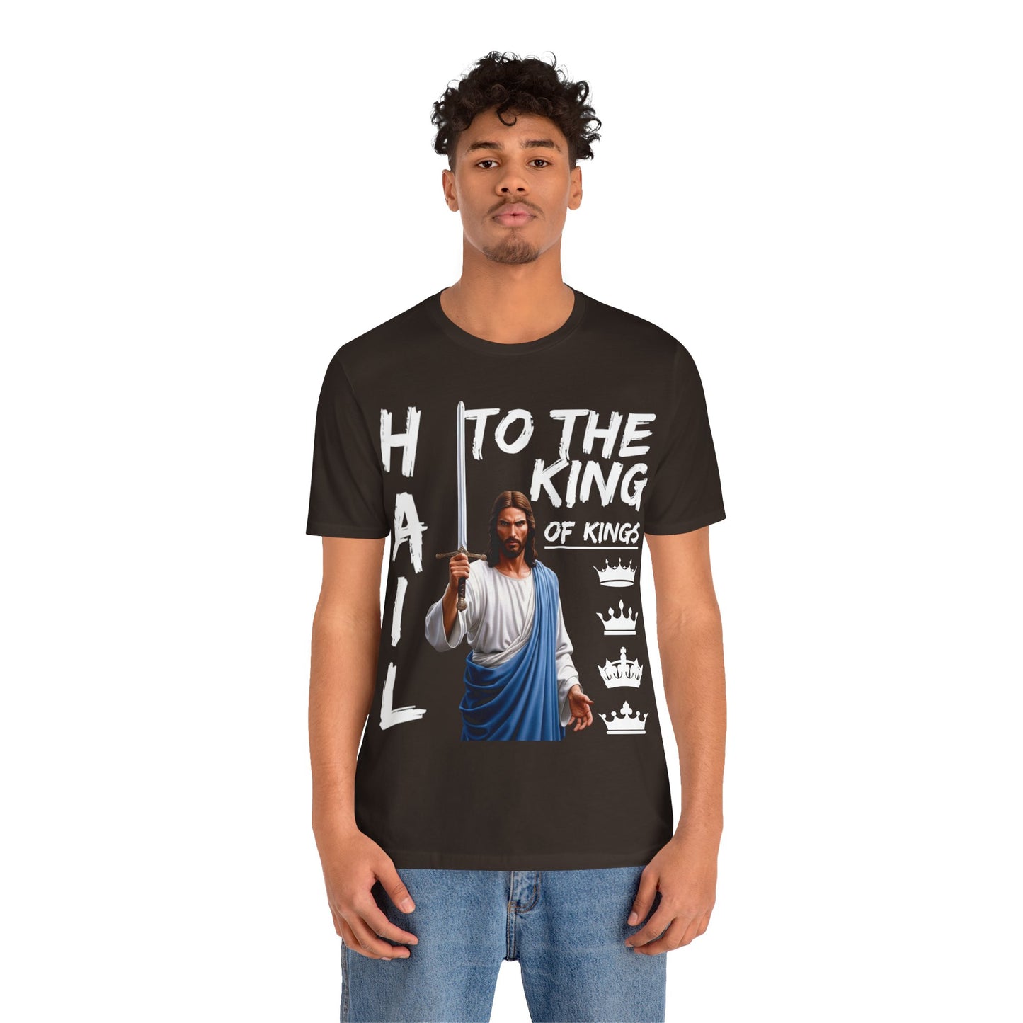 "Hail to the King of Kings T-Shirt | Powerful Christian Symbolism by The Holy Fight"